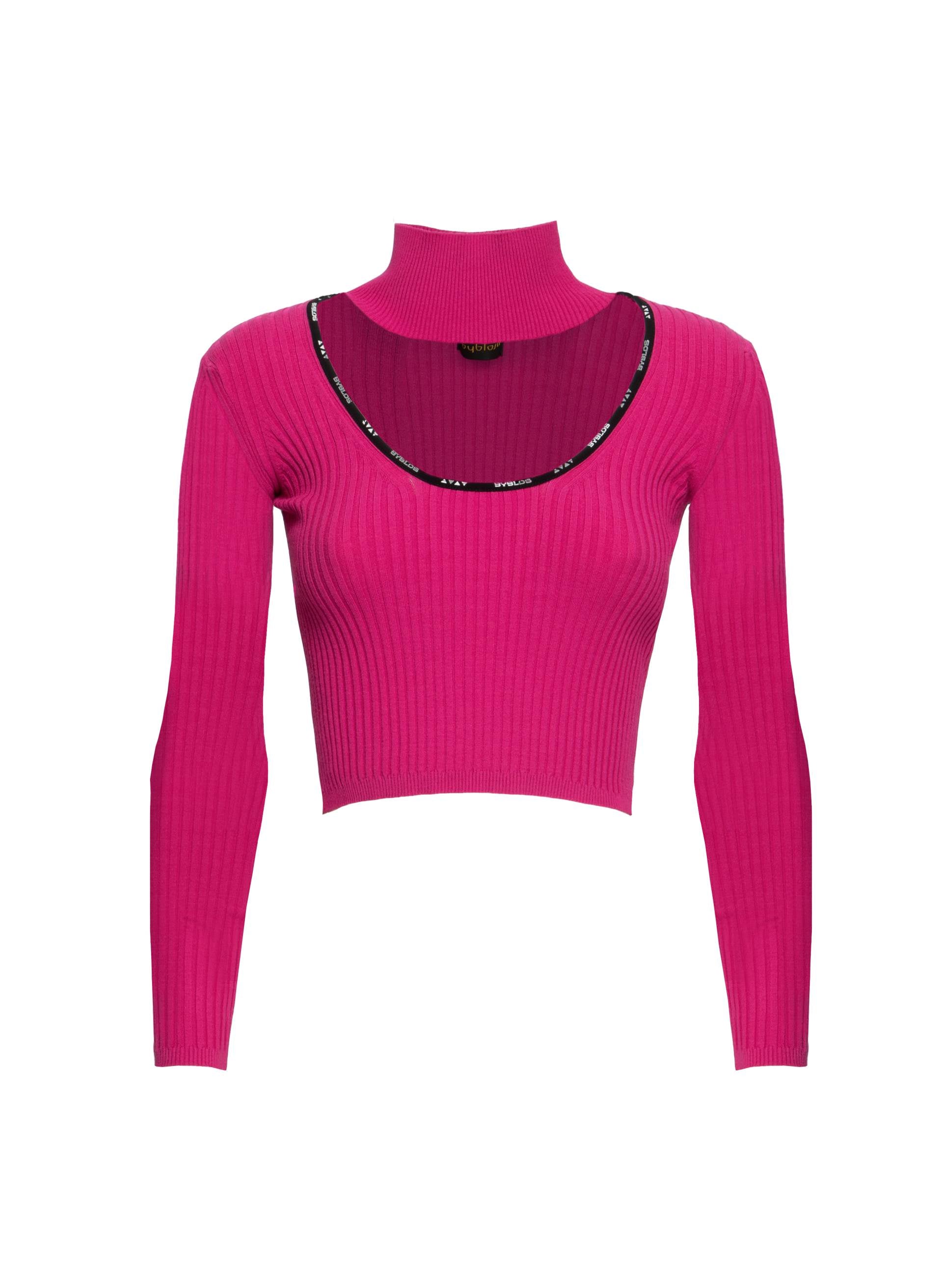 Crop Top in Maglia con Logo