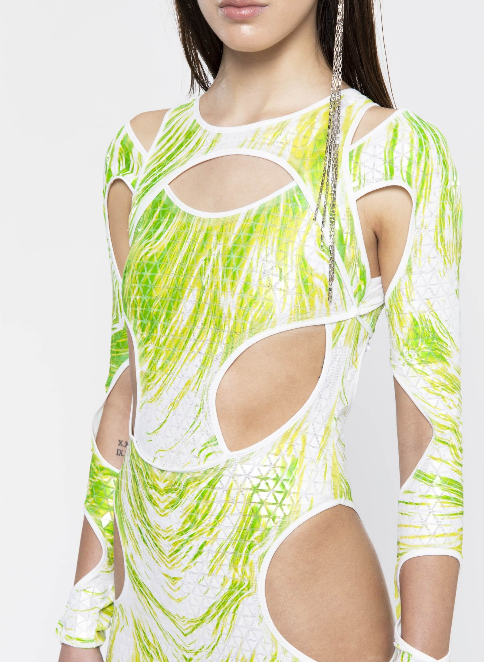 Abitino Verde Lime Con Tagli