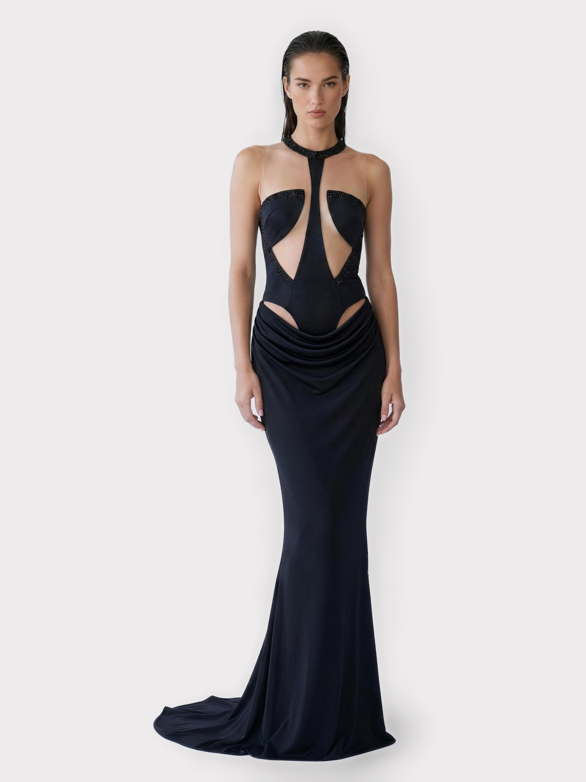 Black Cut-Out Maxi Dress