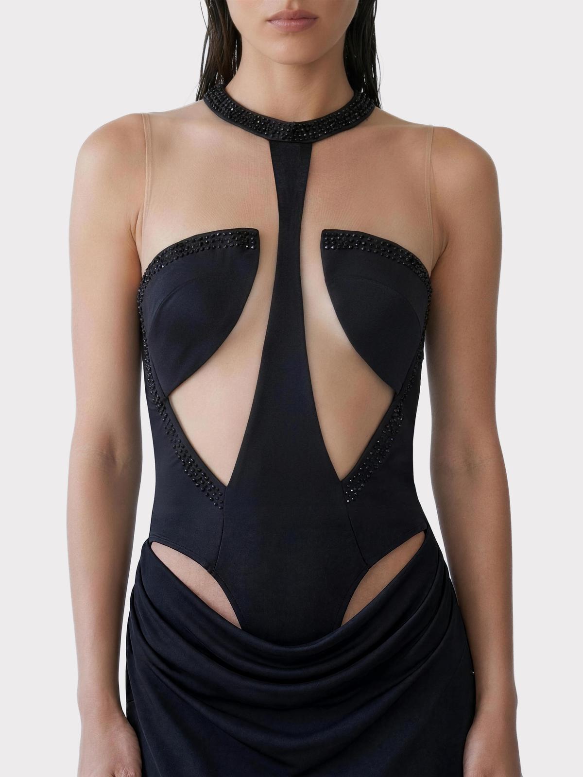 Black Cut-Out Maxi Dress