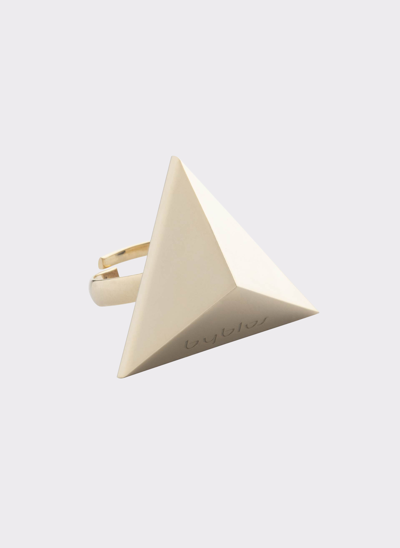 Byblos Maxi Triangle Ring in gold - front view