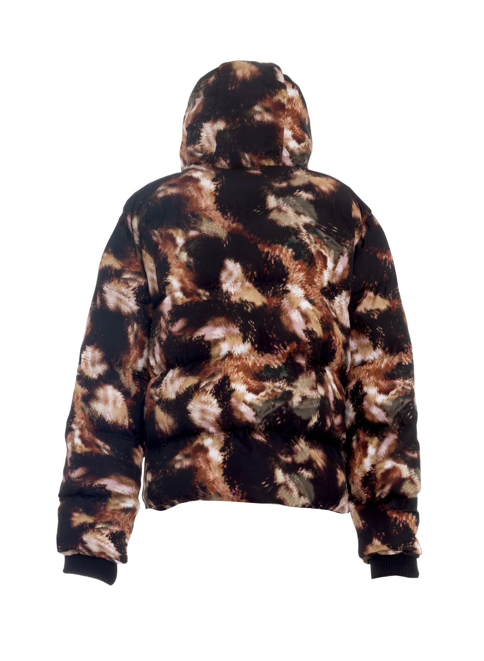 Galaxy Printed Kaki Puffer Jacket