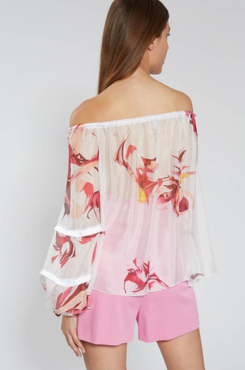 Camicia in seta macrofluida
