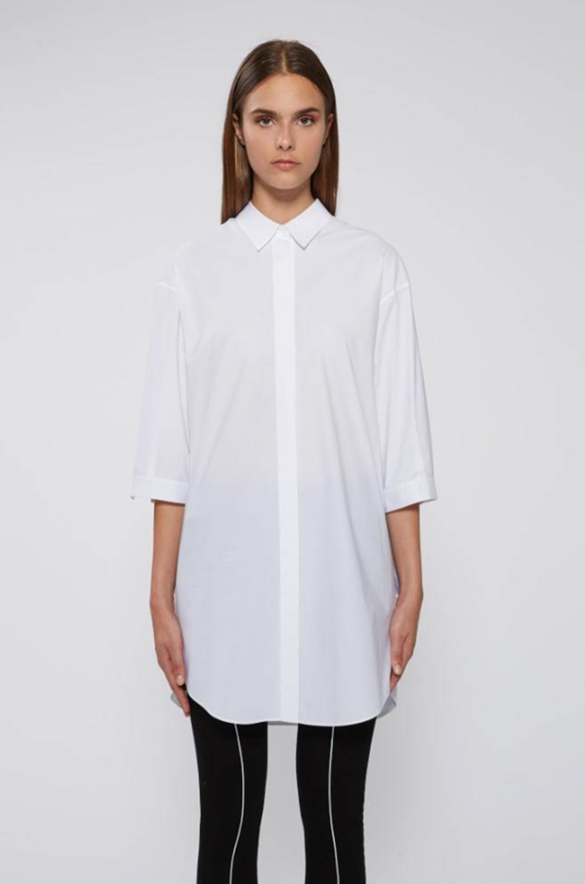 Technical Poplin Shirt with Fringe