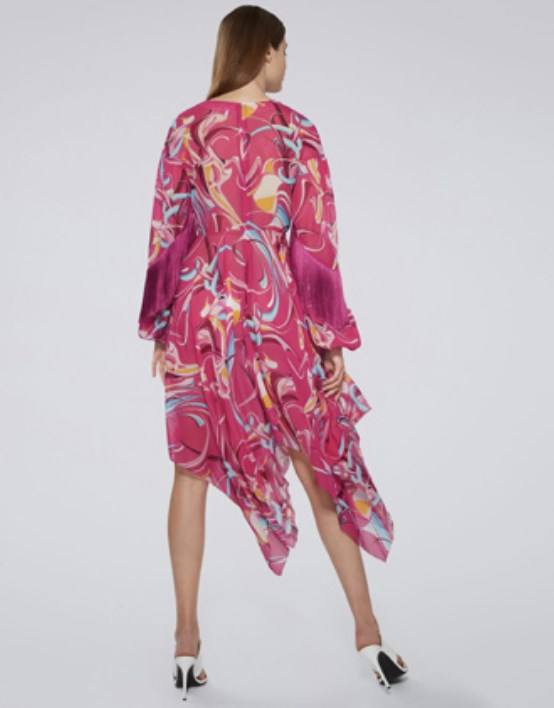 Asymmetric Cyber Flower Dress