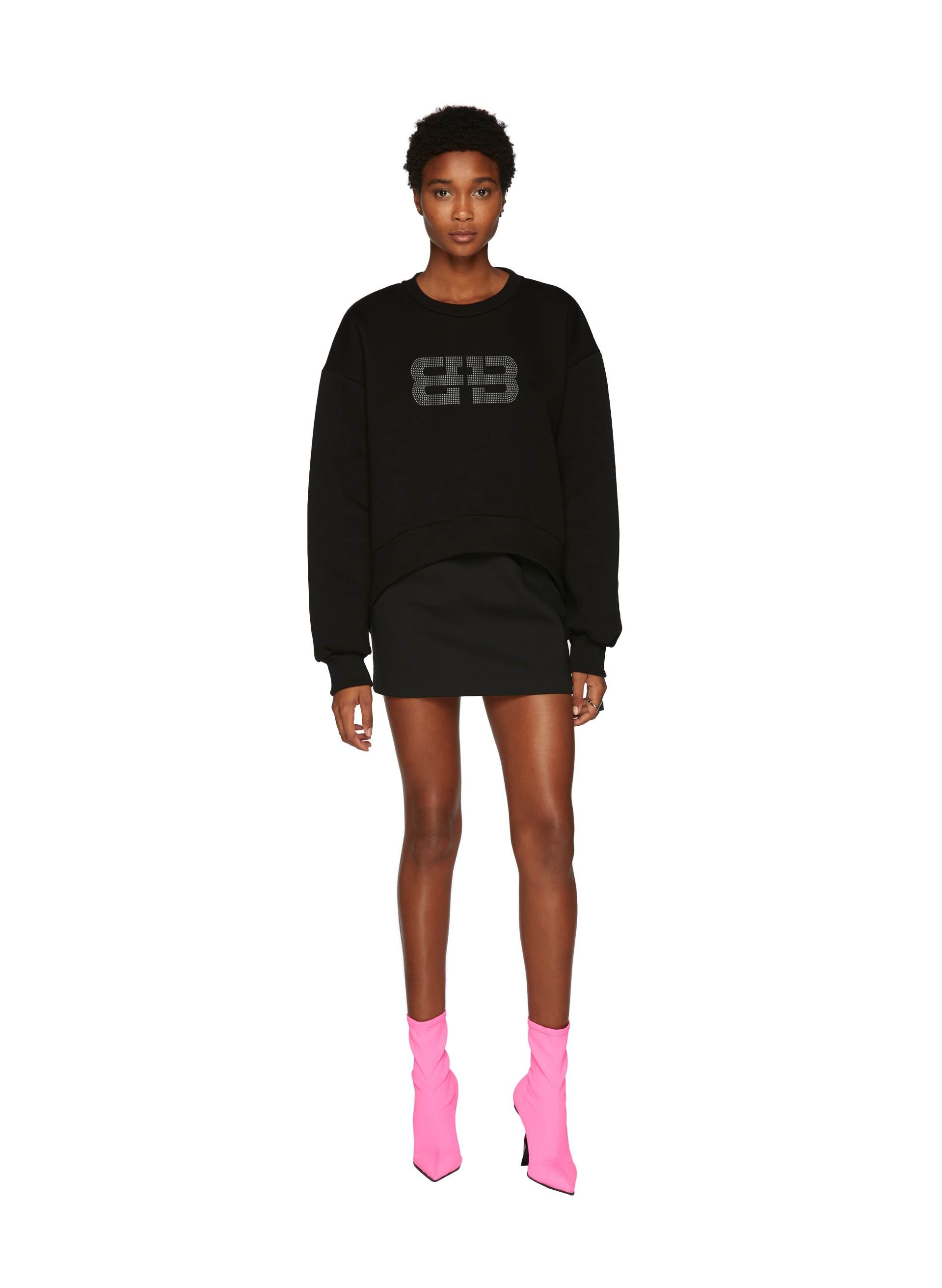 STRASS LOGO CROP JUMPER