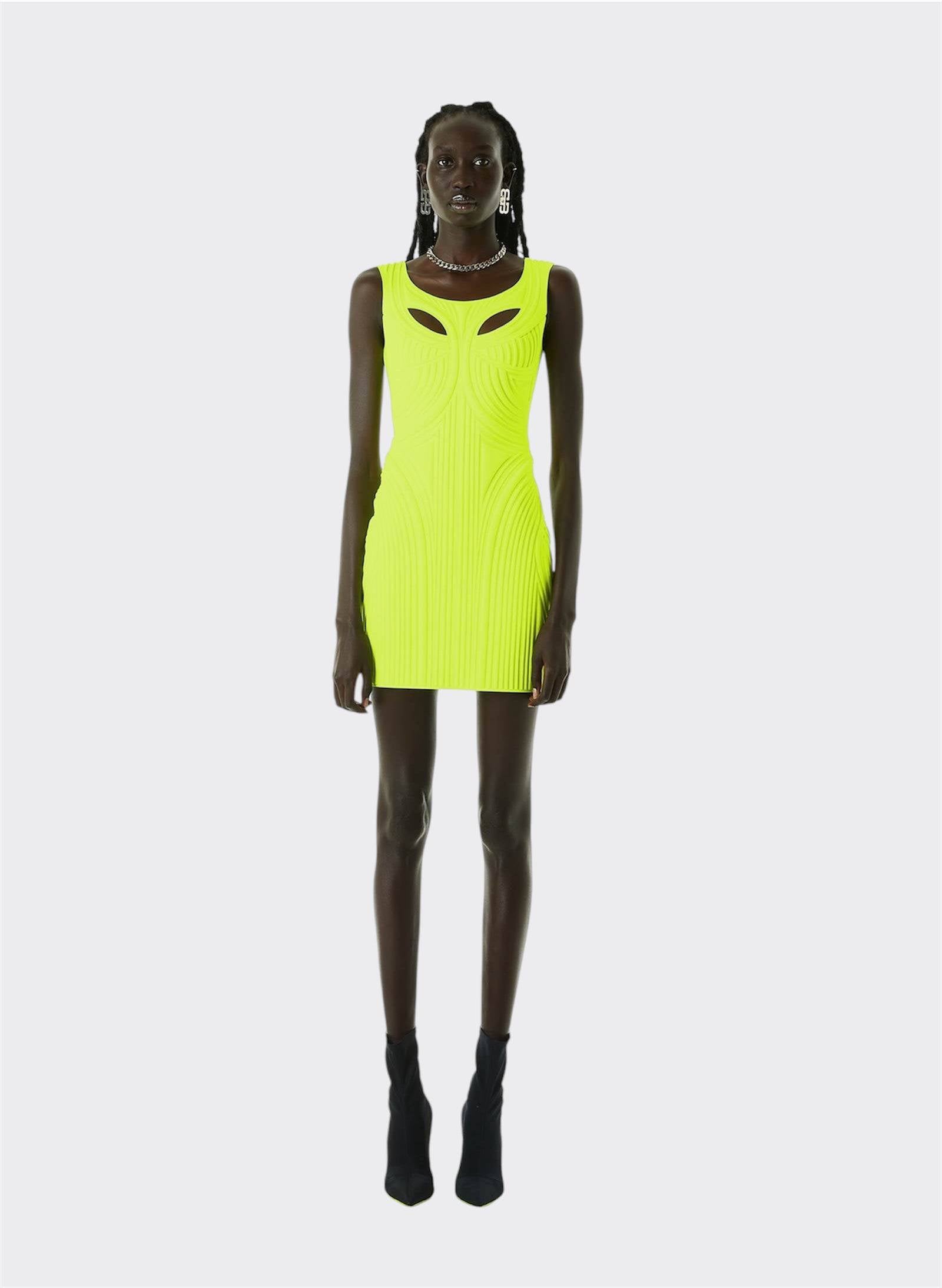 Lime Thermo Impressed Dress