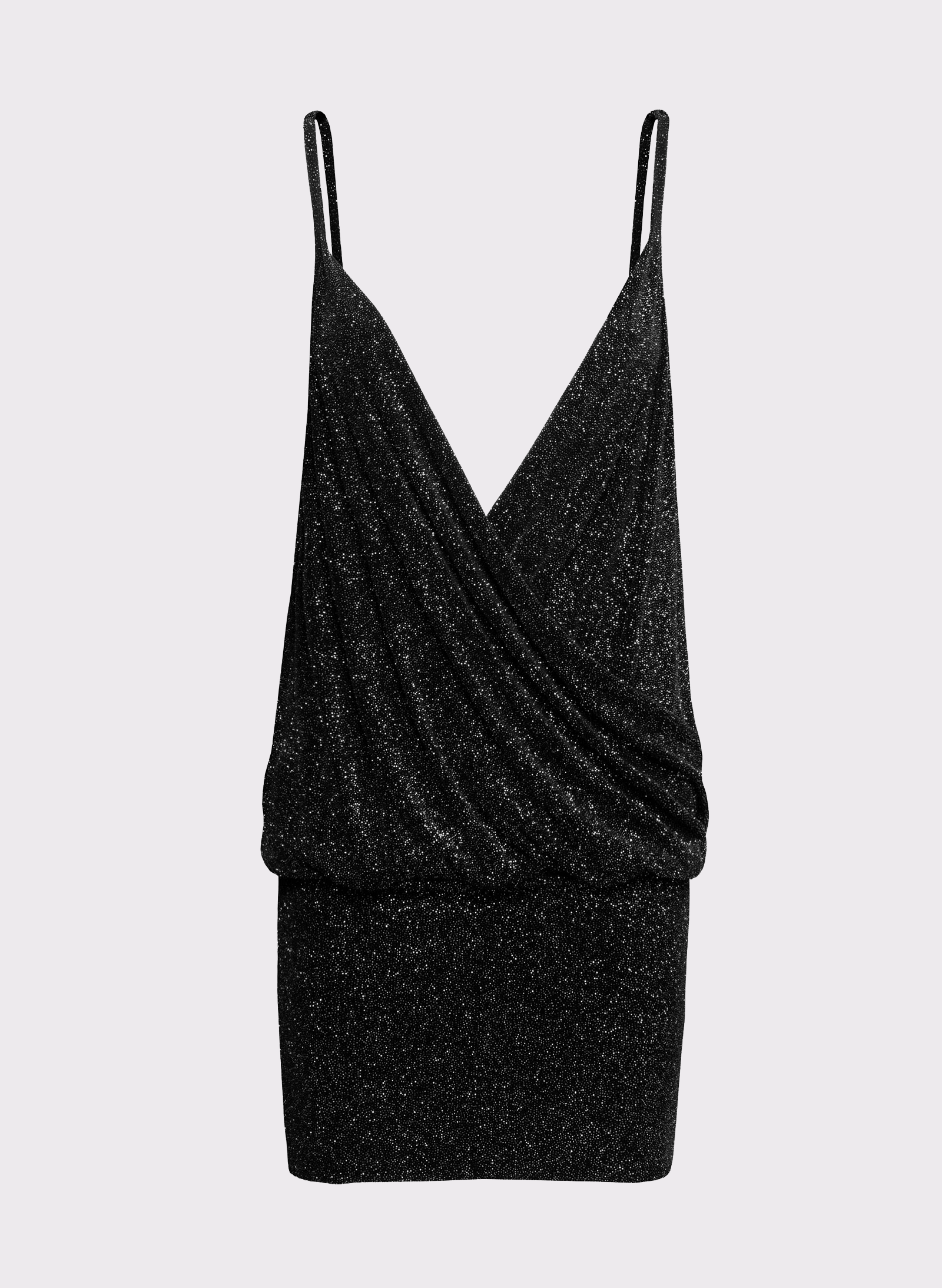 Byblos Lurex Mini Dress in black - front view