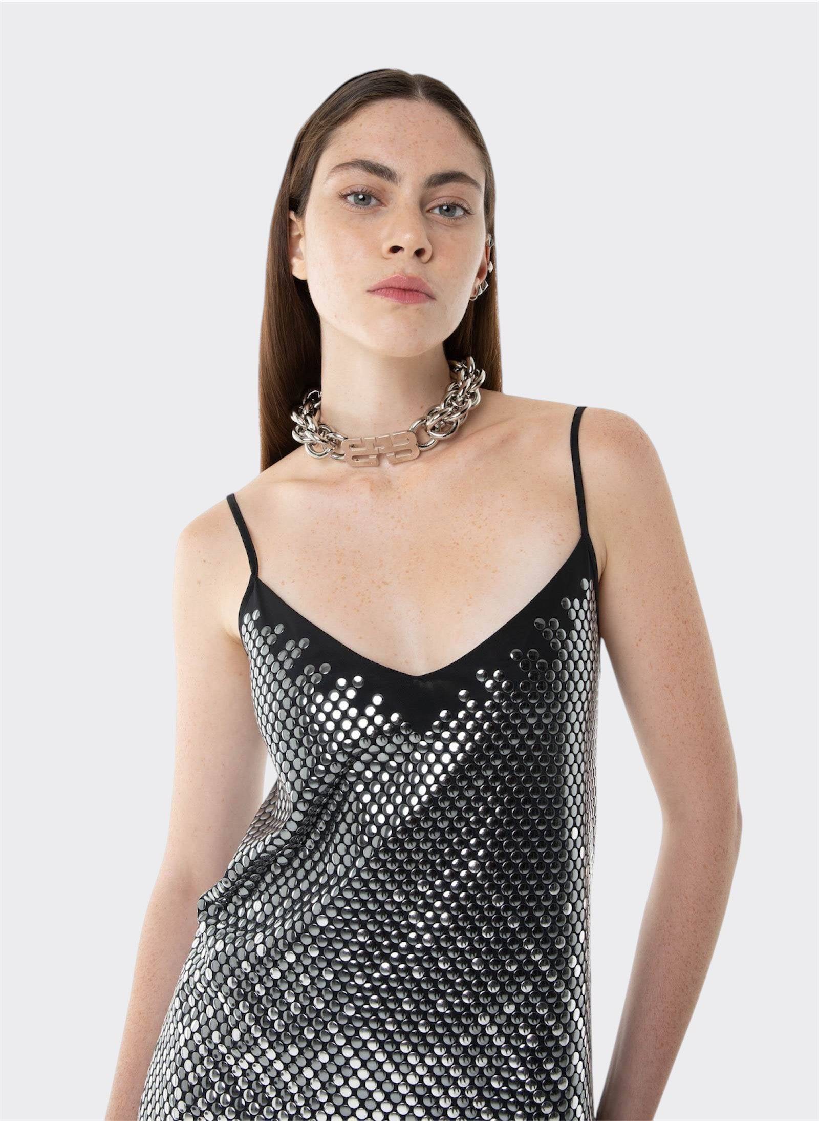 Silver Studs Mini Dress