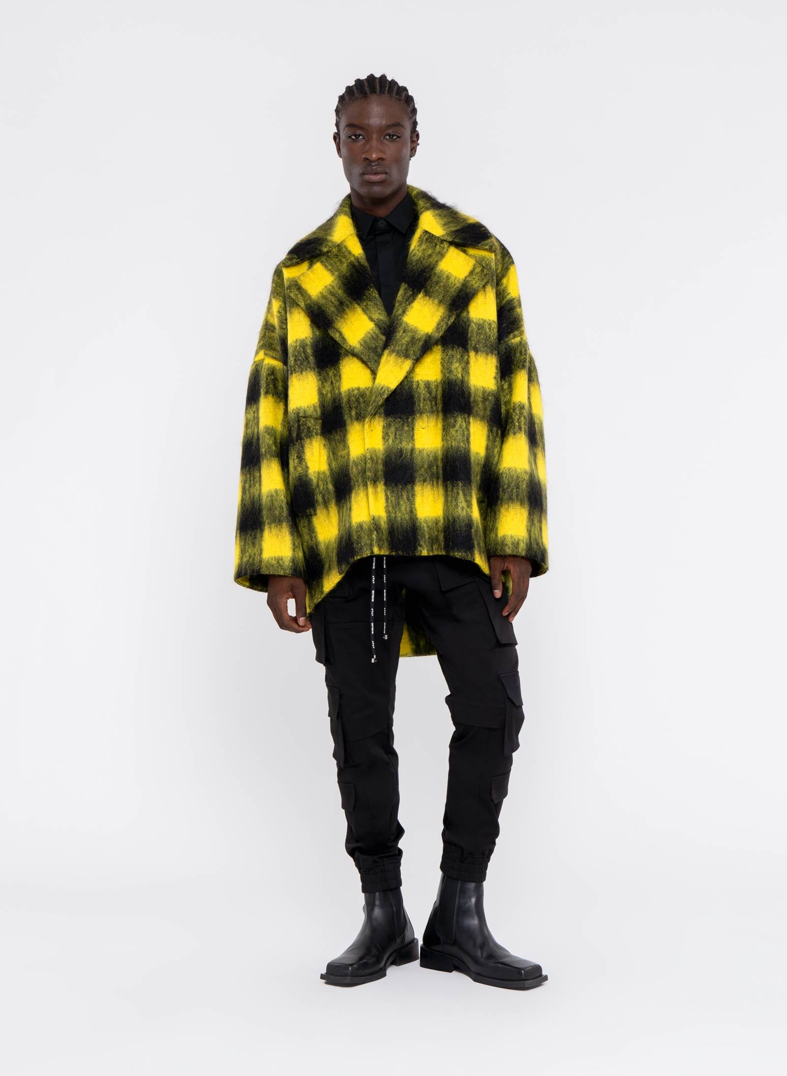 Checked Oval-Shaped Caban