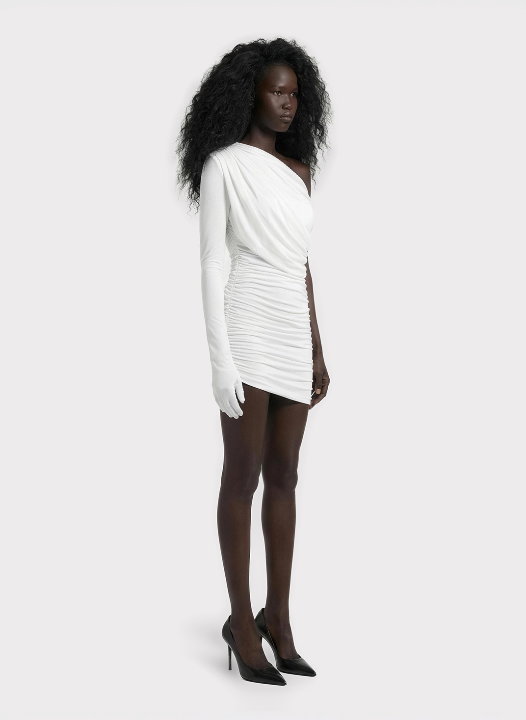 Asymmetric Draped Mini Skirt