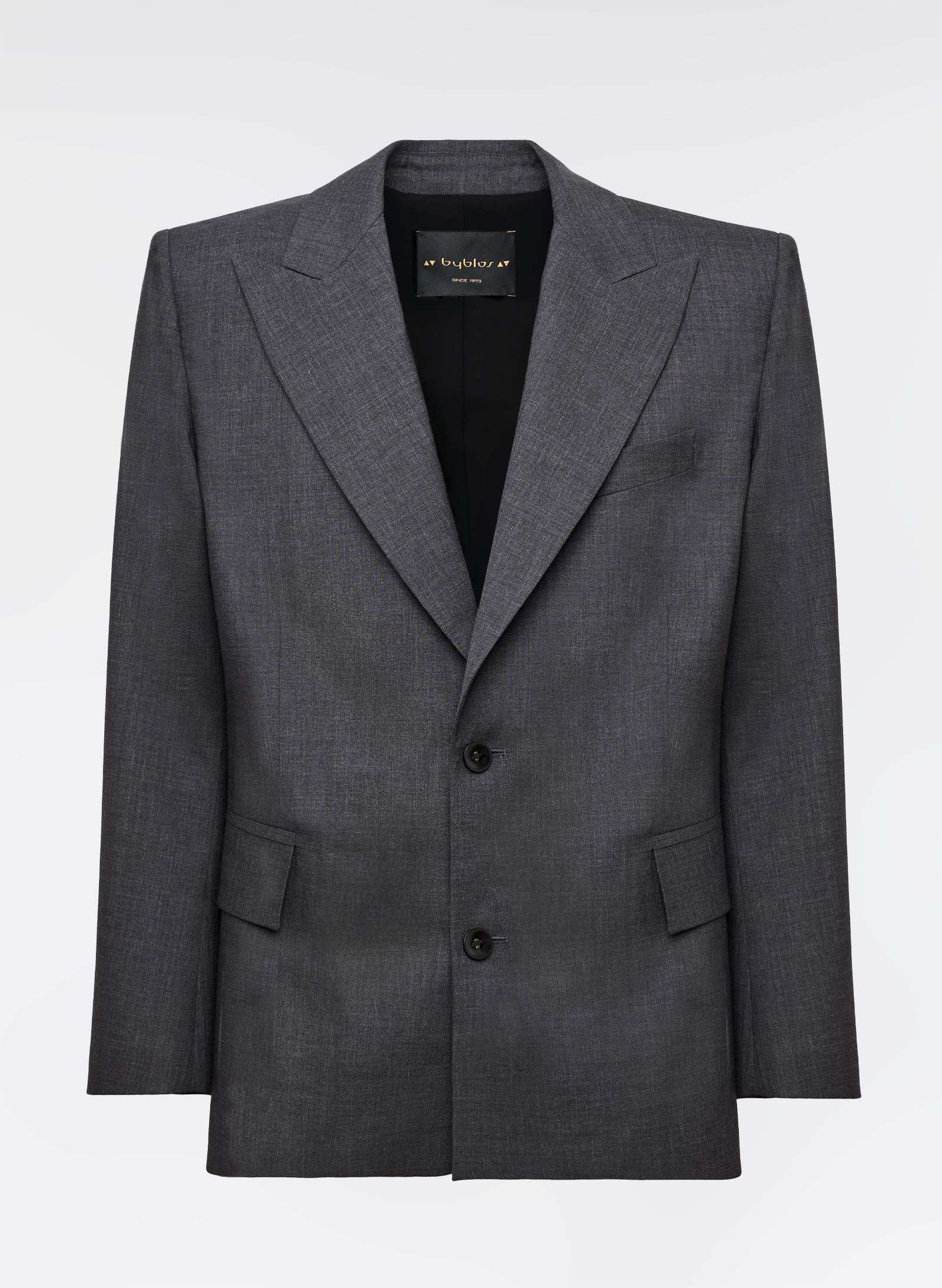 Byblos Cool Wool Blazer in anthracite - front view