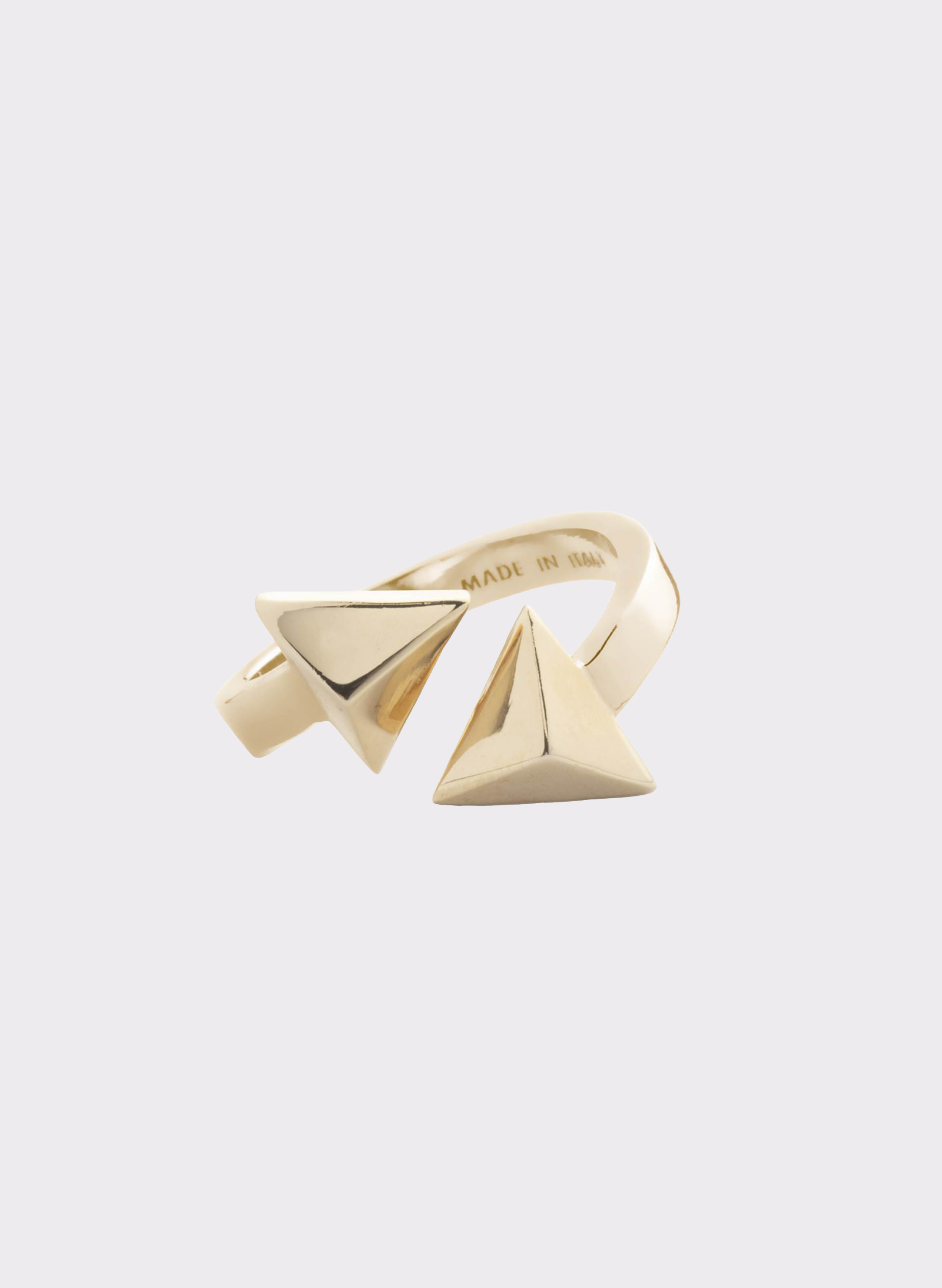 Byblos Triangles Open Band Ring in gold - front view
