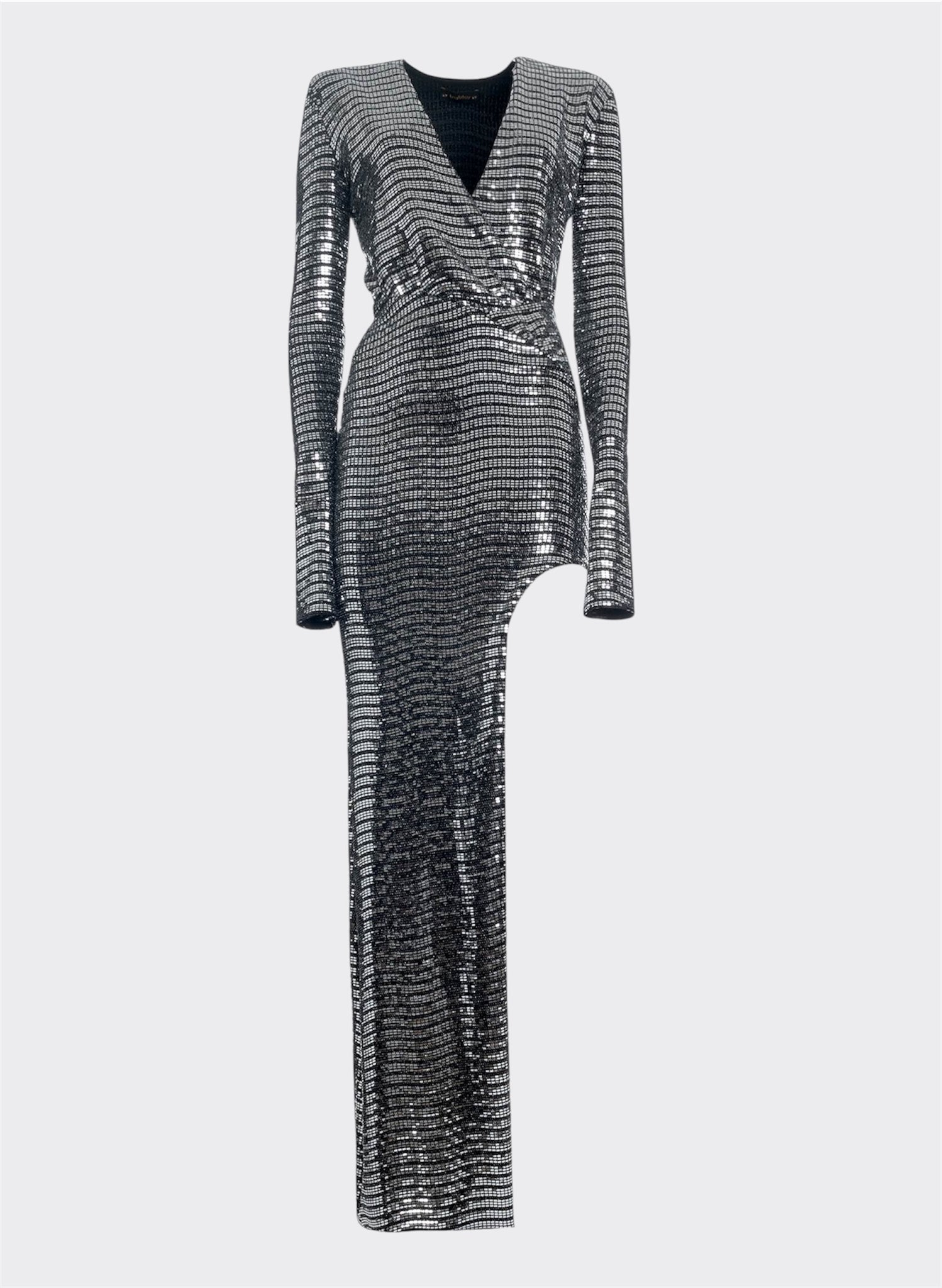 Silver Techno Paillettes Dress