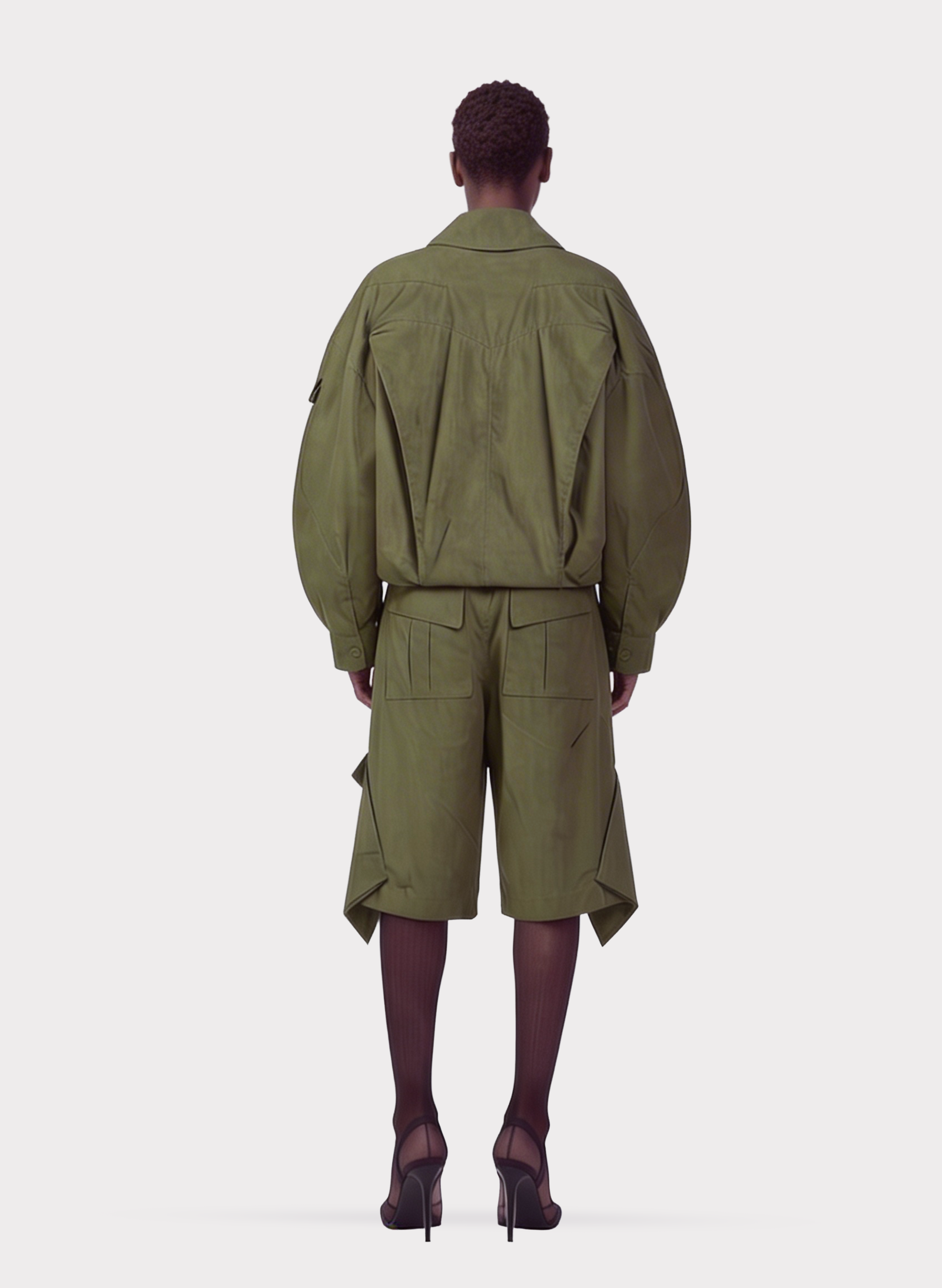 Byblos Bomber Pockets in khaki - side view