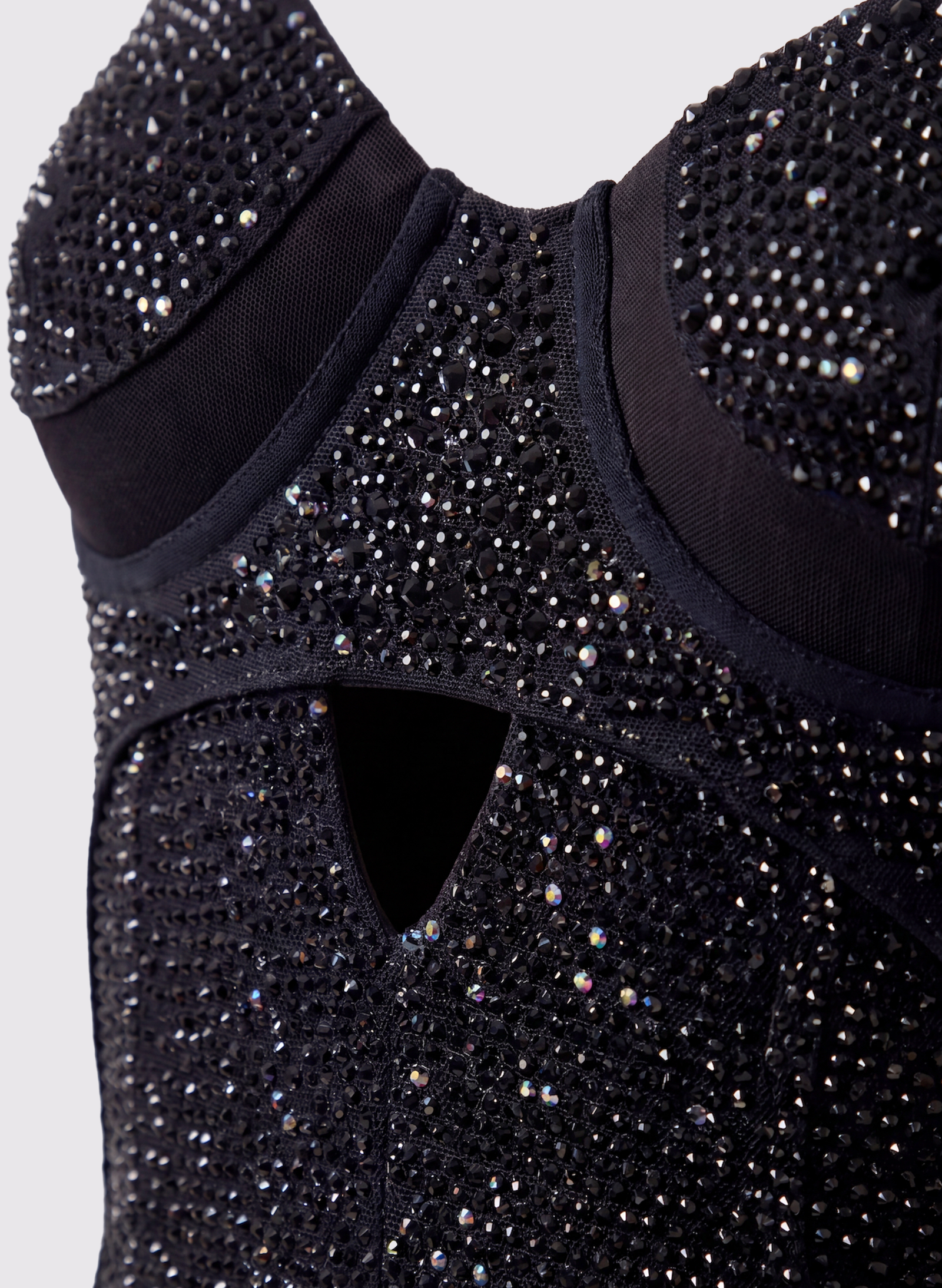 Byblos Rhinestone Garter Dress in black - back view