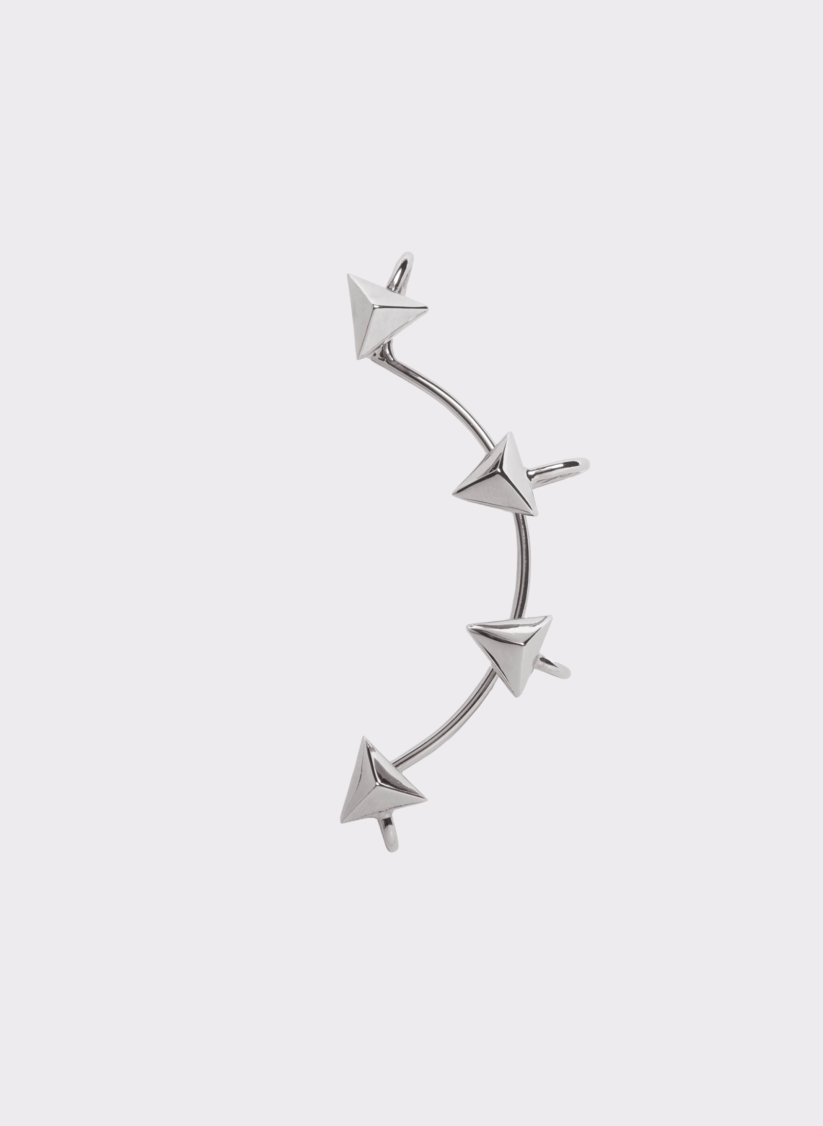 Byblos Triangles Ear Cuff in silver - front view