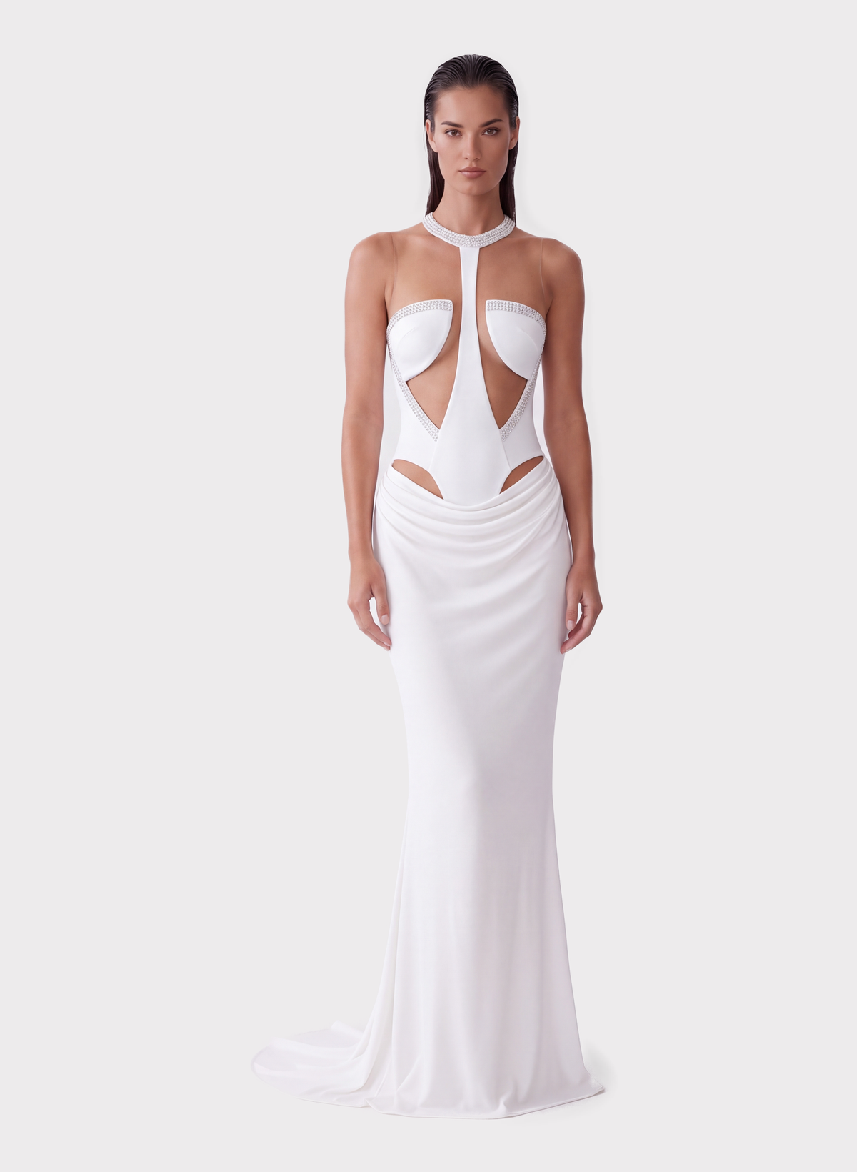 White Cut-Out Maxi Dress