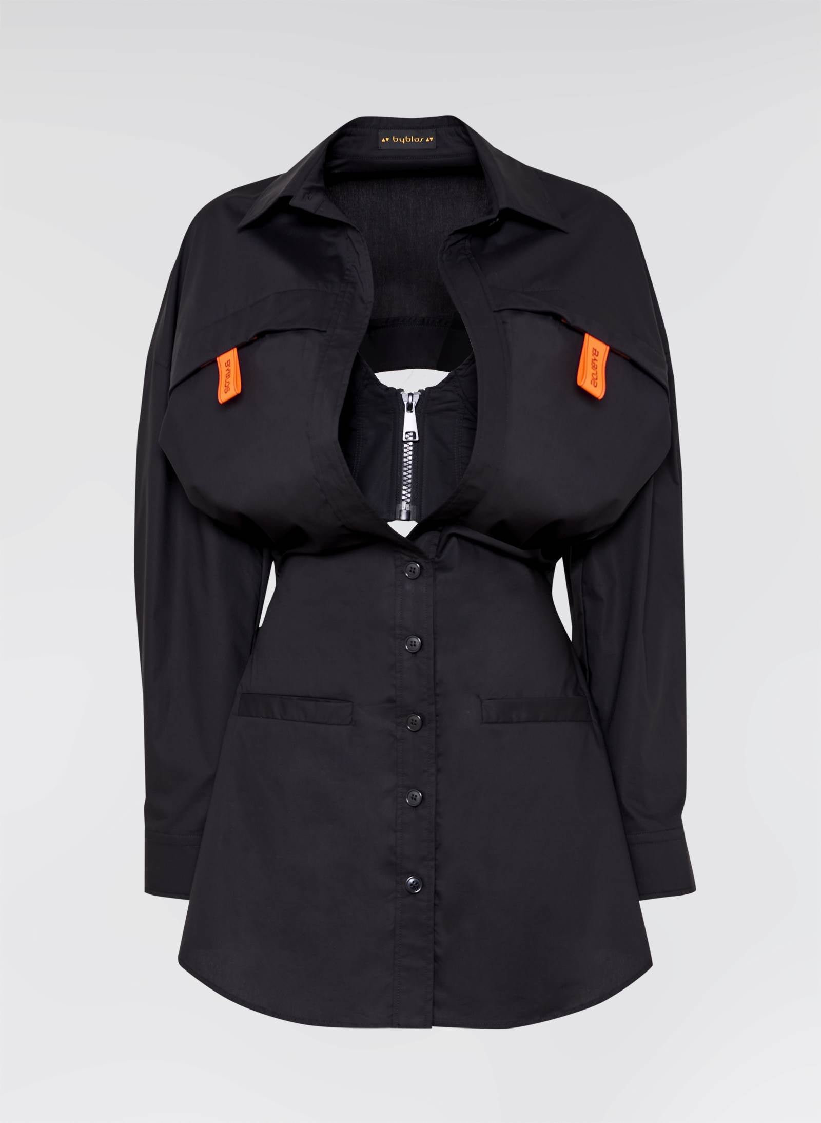 BUSTIER SHIRT DRESS
