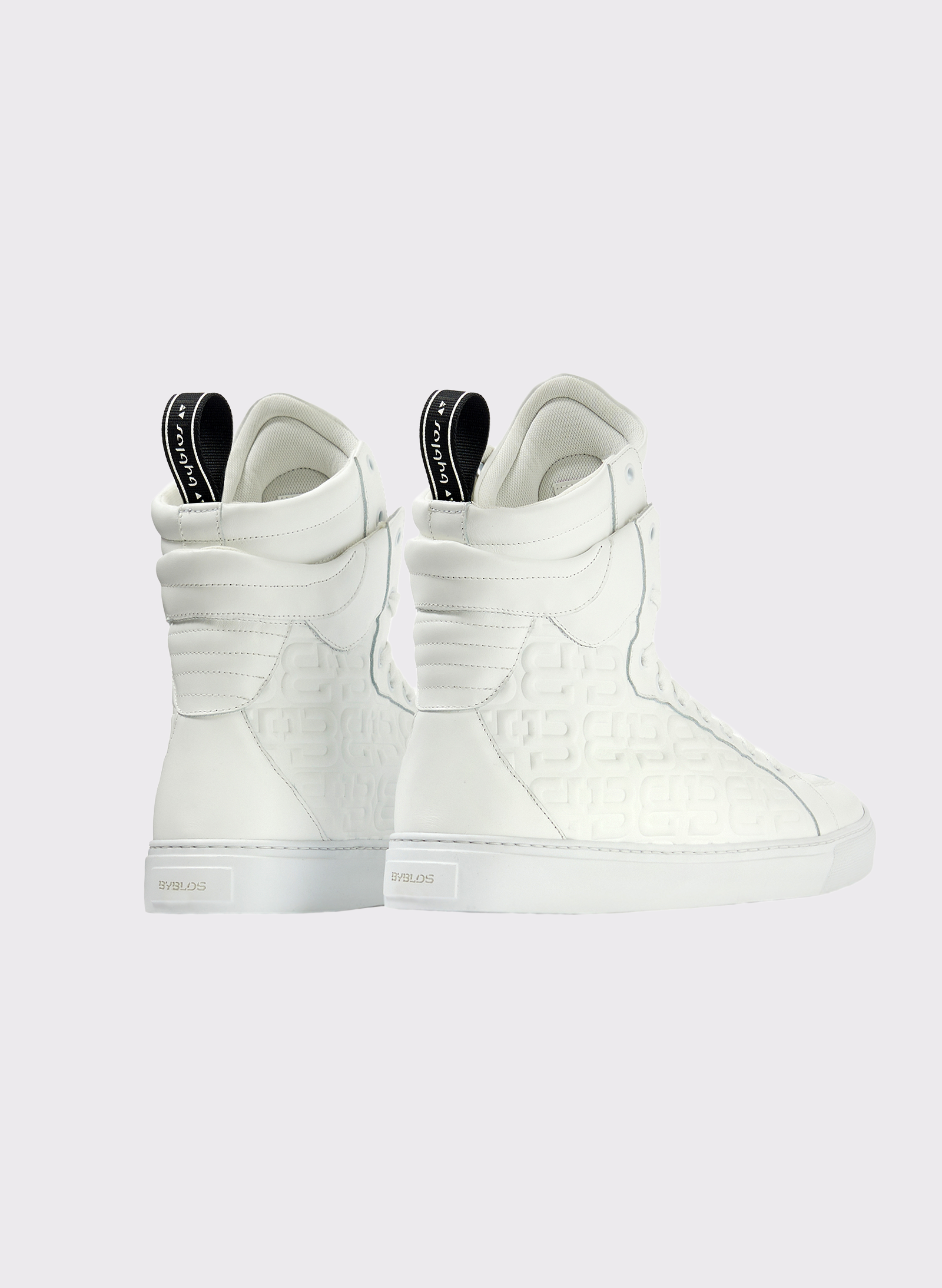 Byblos 3D Logo White Sneaker in white - back view
