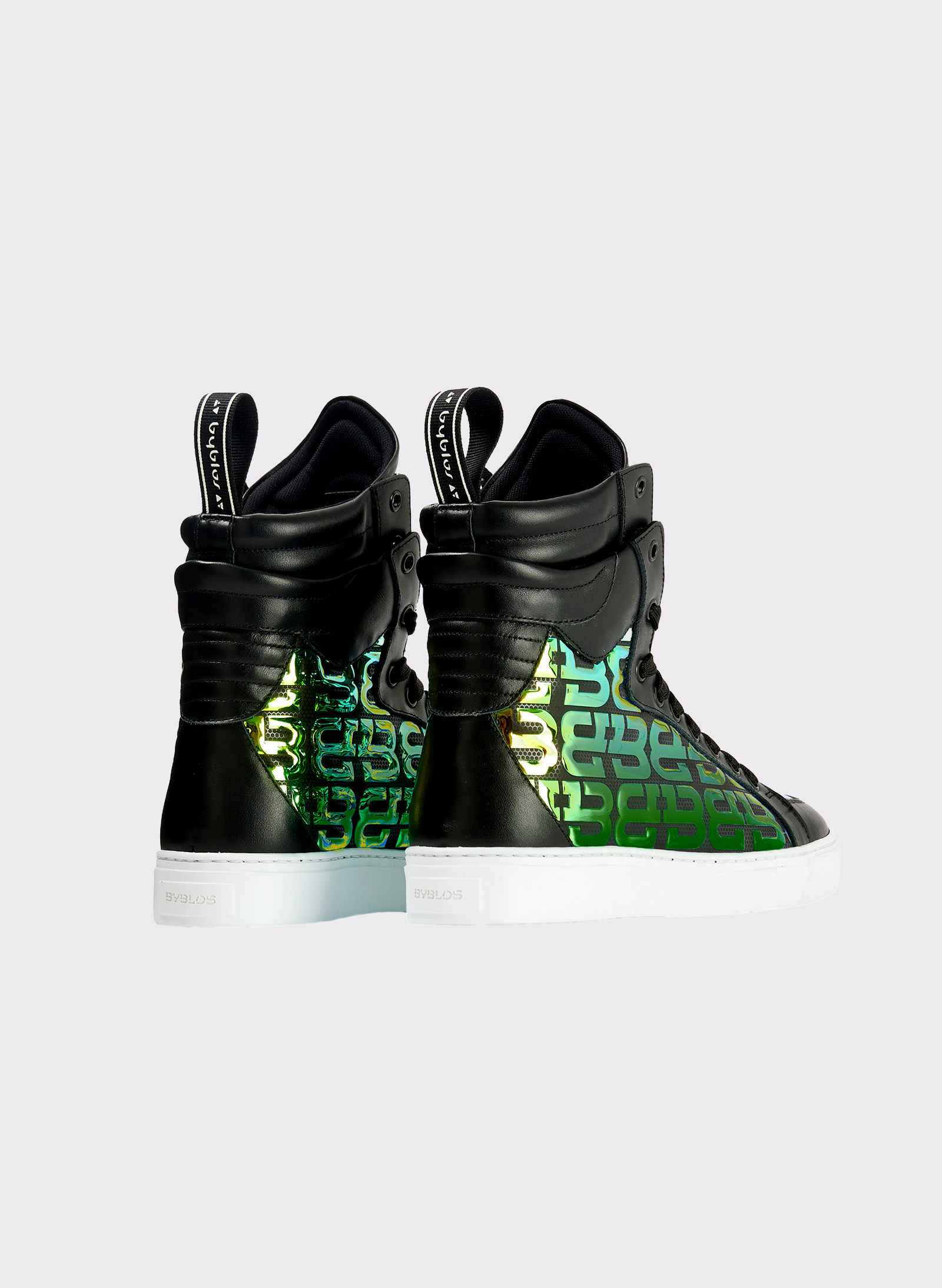 Byblos 3D Logo Iridescent Sneakers in green - side view