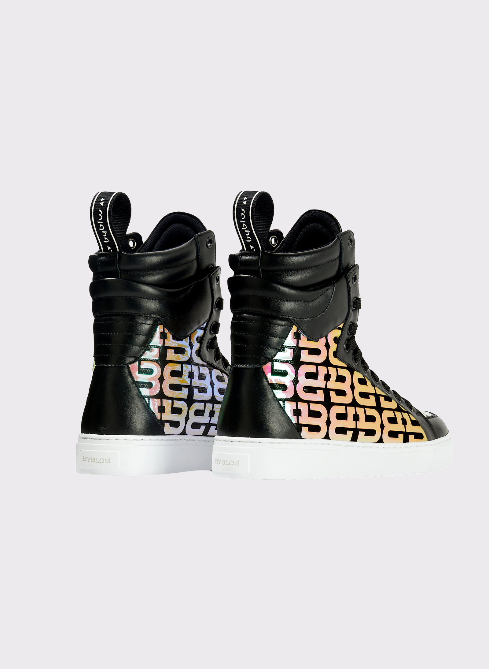 Byblos 3D Logo Iridescent Sneakers in yellow - side view