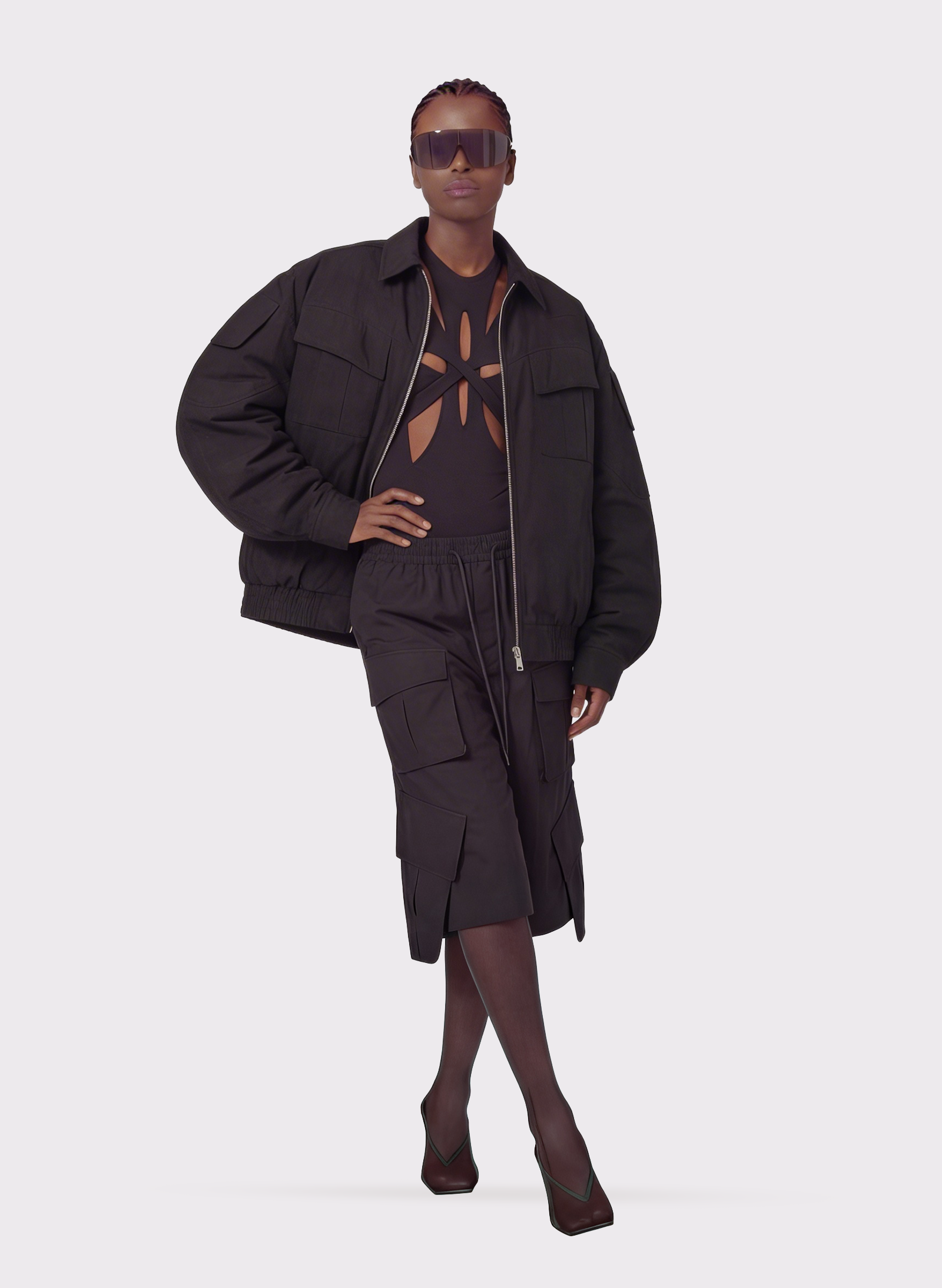 Byblos Bomber Pockets in black - side view