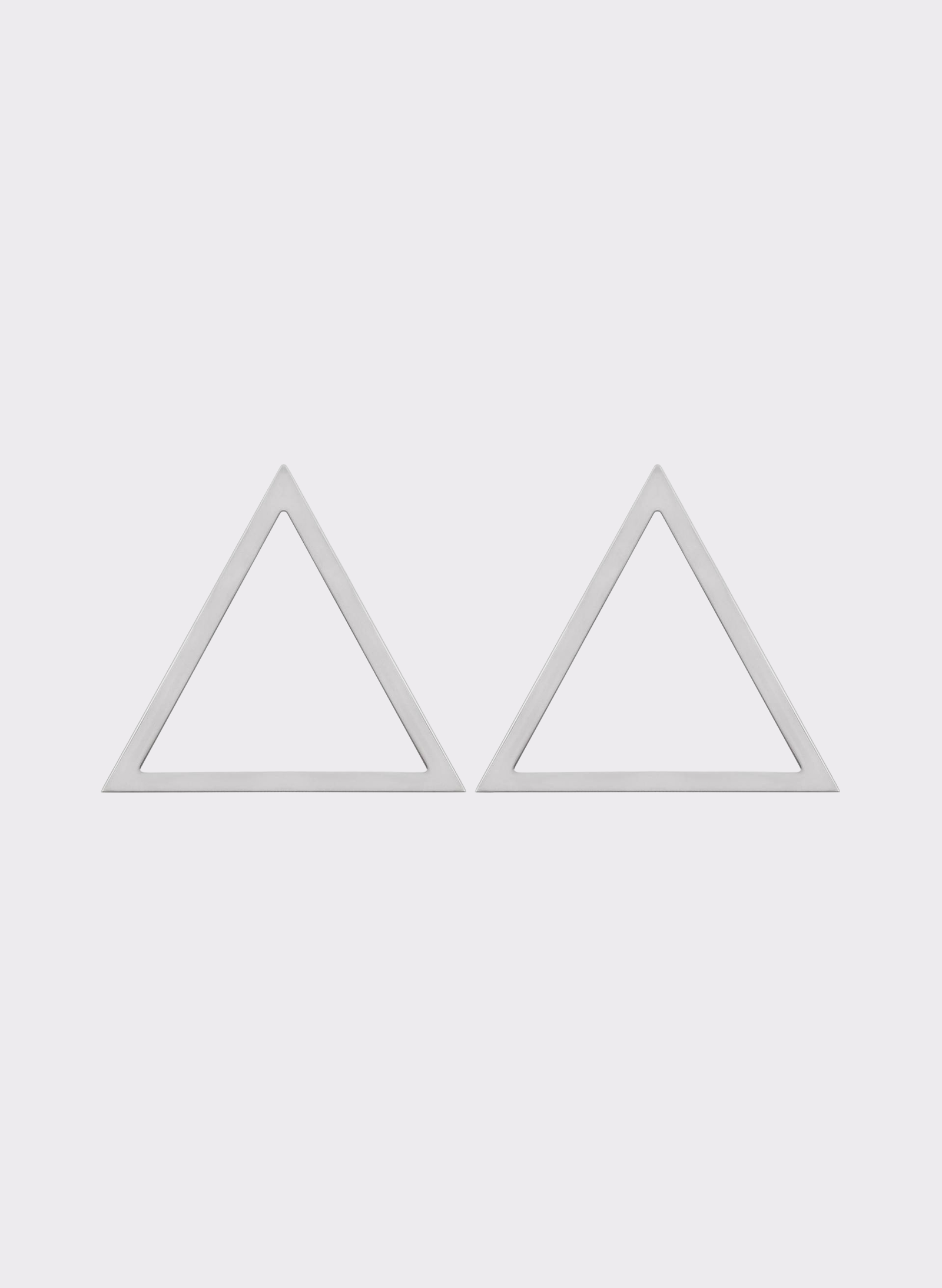 Byblos Maxi Triangle Drop Earrings in silver - front view