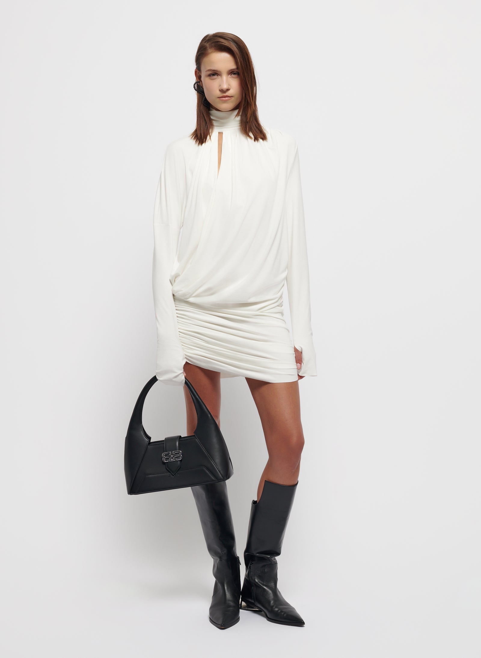 Asymmetric Midnight Dress - White