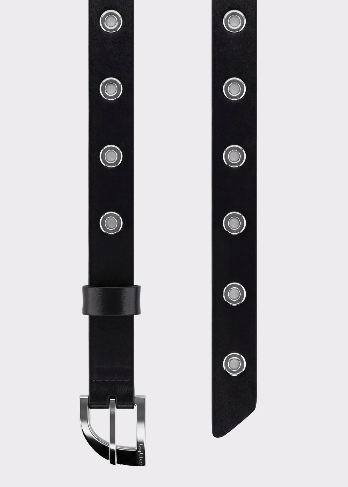 Eyelet Leather Belt Gunmetal