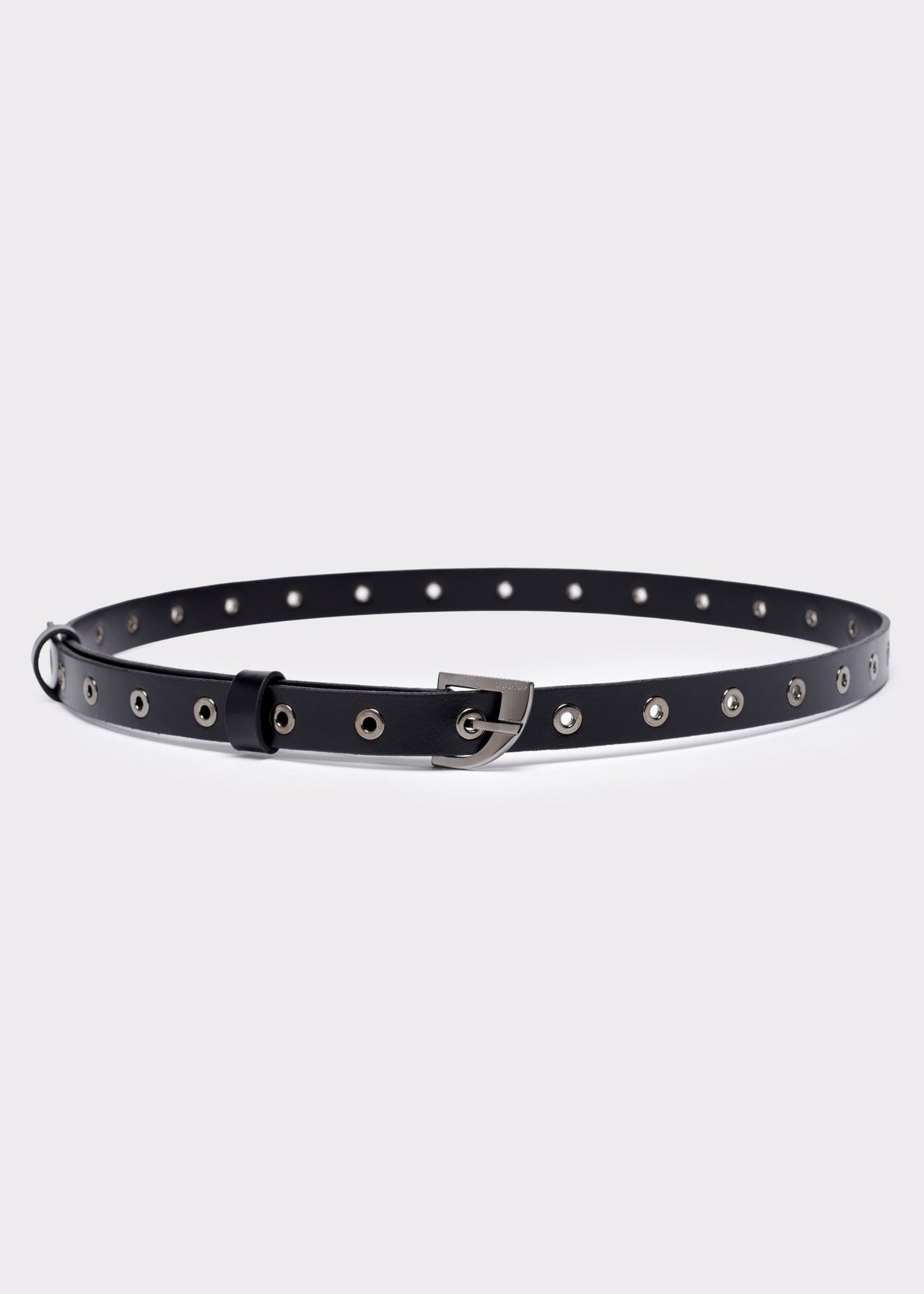 Eyelet Leather Belt Gunmetal