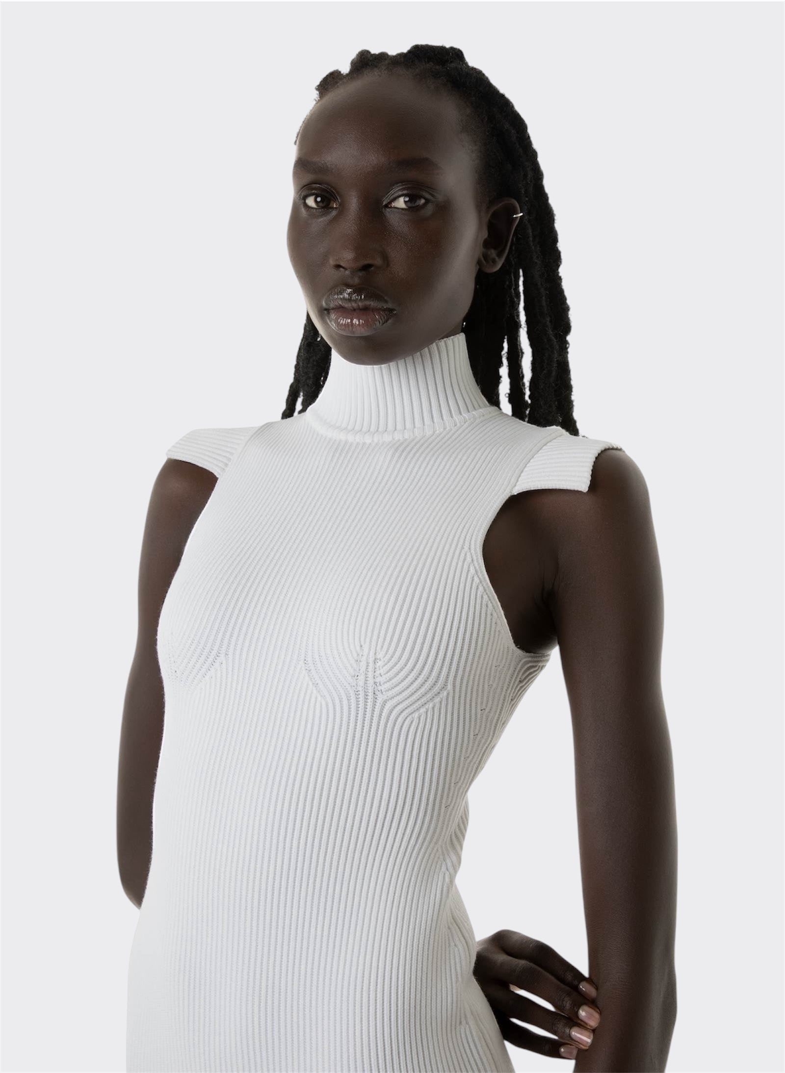 Abito in maglia bianca