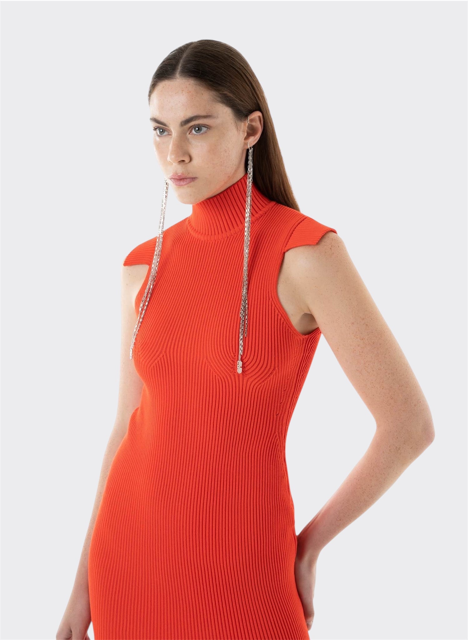 Orange Knitted Dress