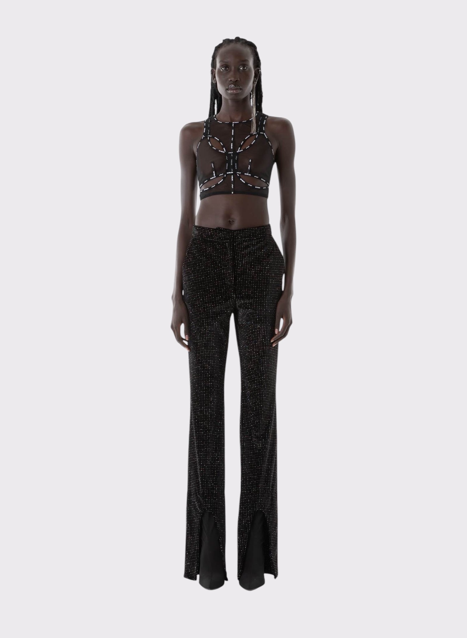 Black Sparckle Velvet Pants