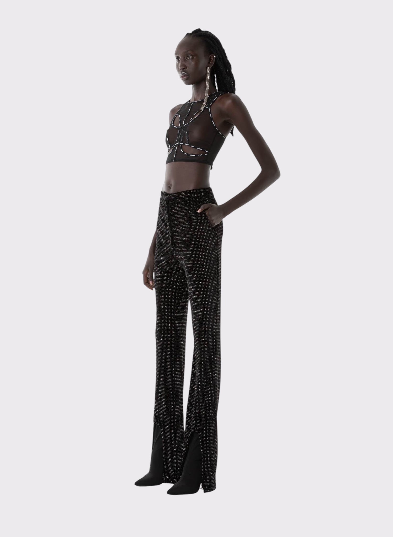 Black Sparckle Velvet Pants