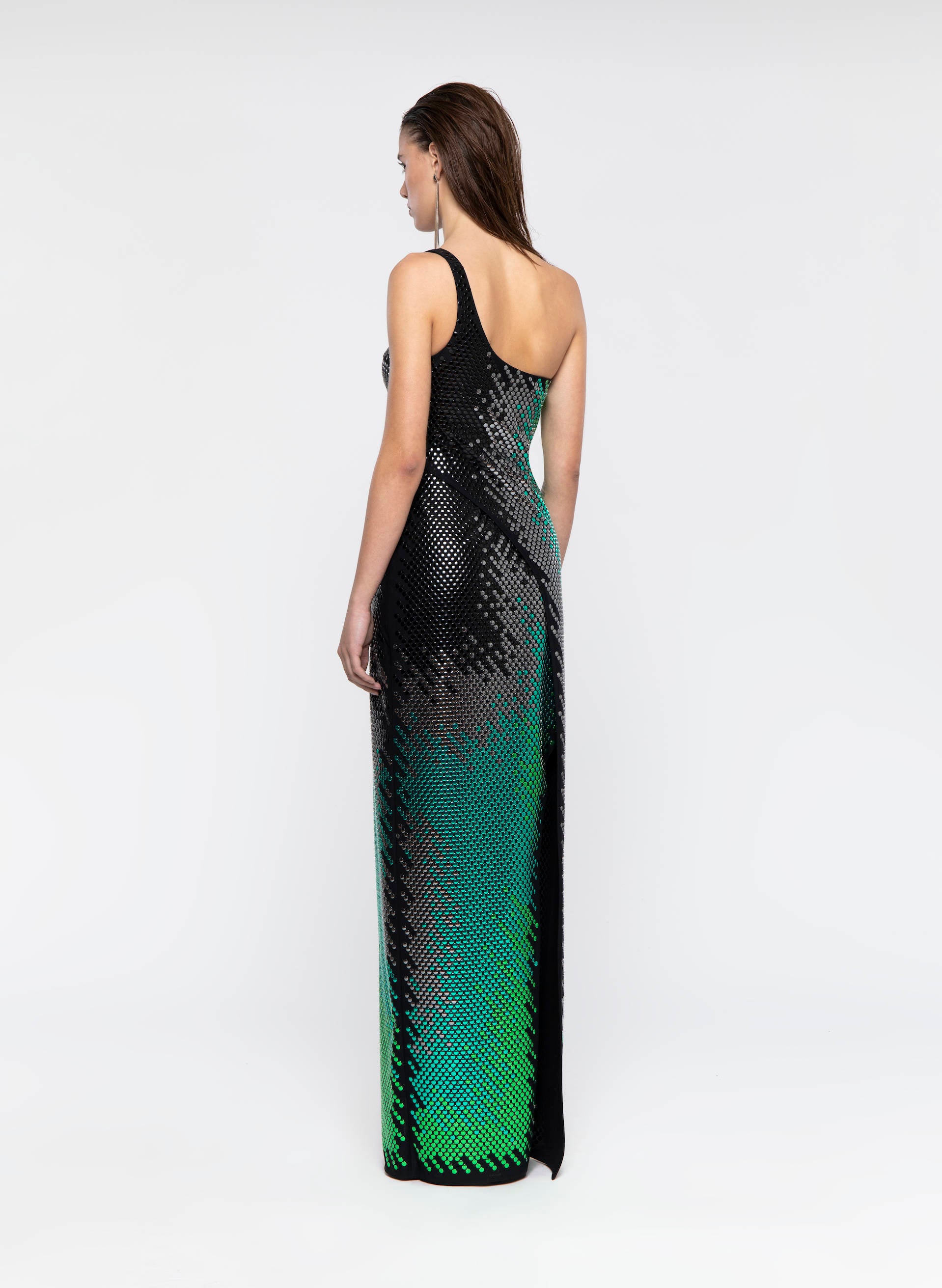 Byblos "Studs" Long Dress in nero & verde