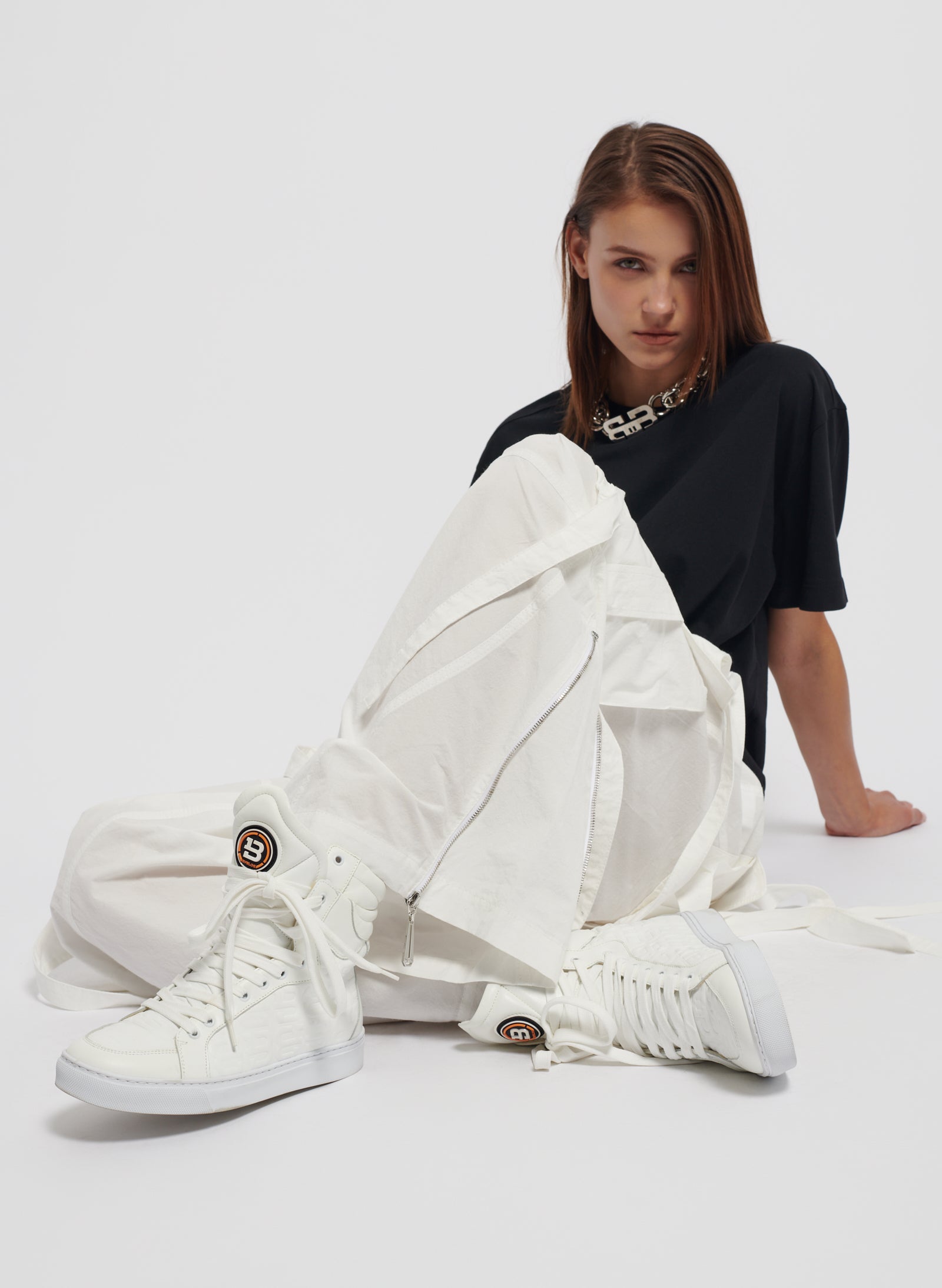Scarpa Bianca Donna con Logo 3D