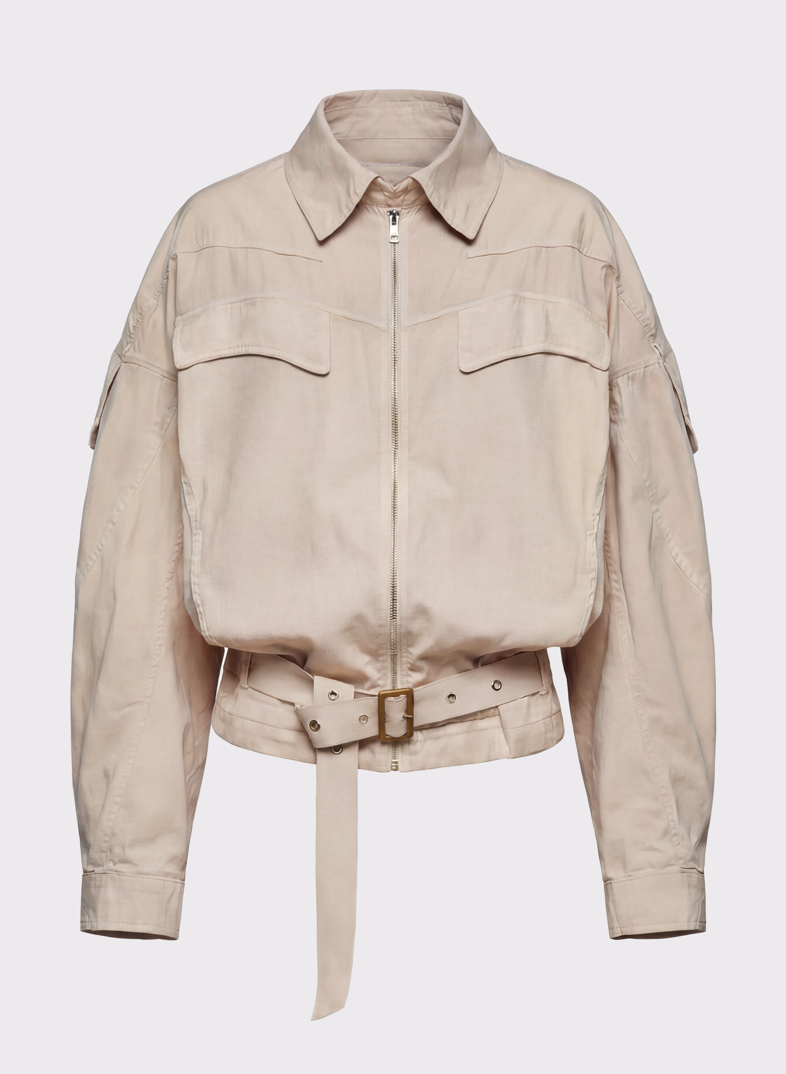 Byblos Bomber Pockets in putty - front view