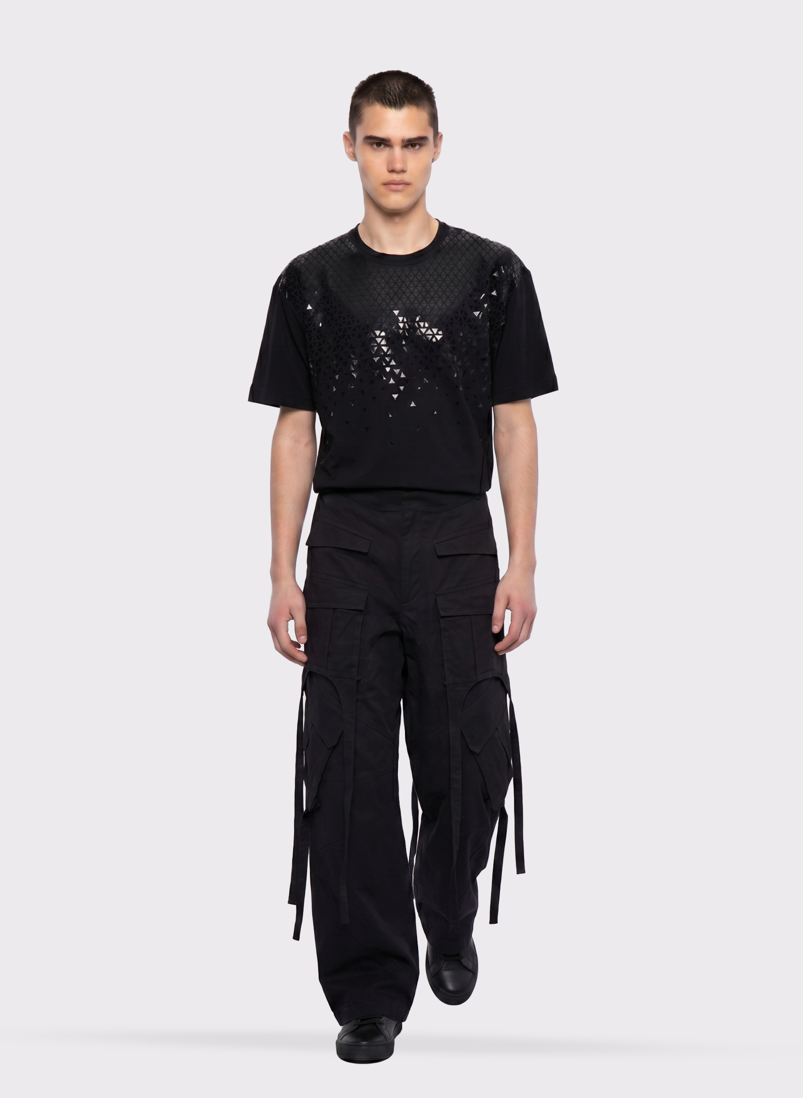 Byblos Multi Pocket Cargo Pants in black - front view