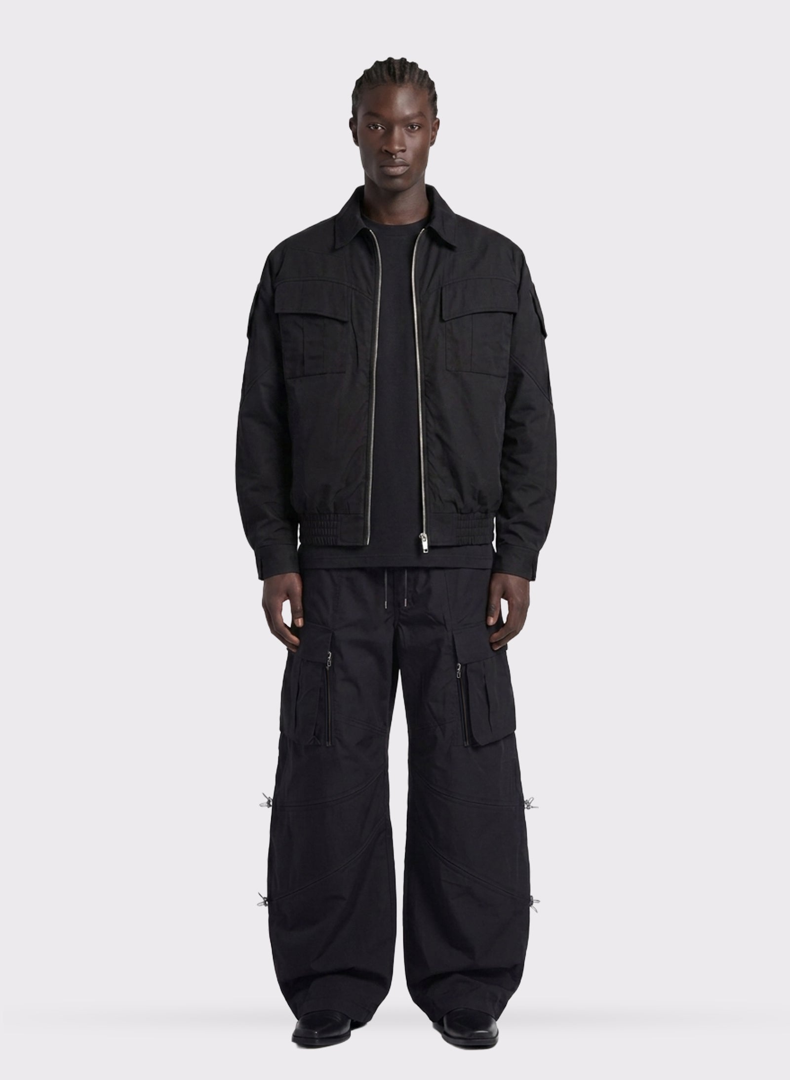 Byblos Bomber Pockets in black - front view