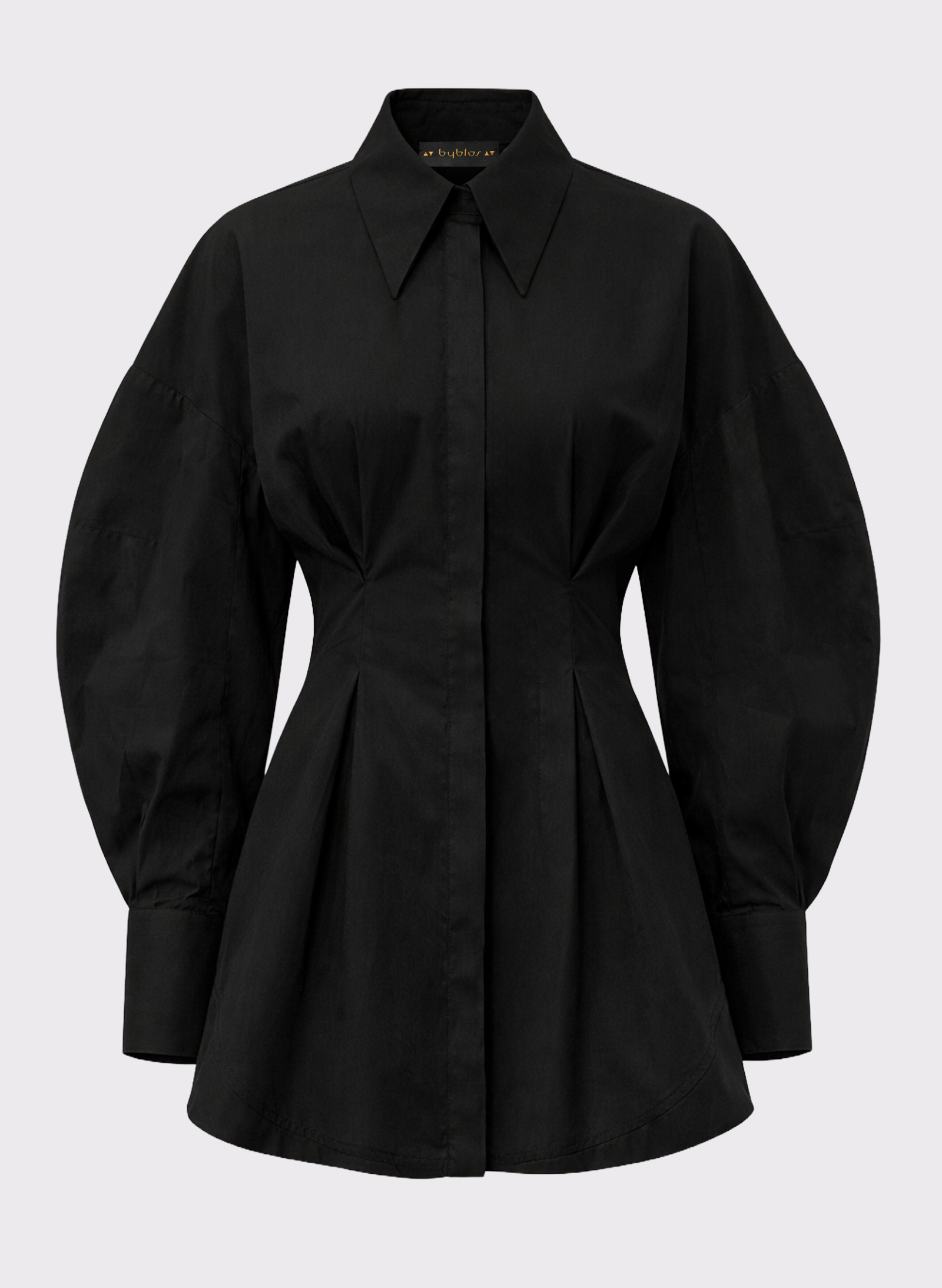 Byblos Sculptural Chemisier in black - back view
