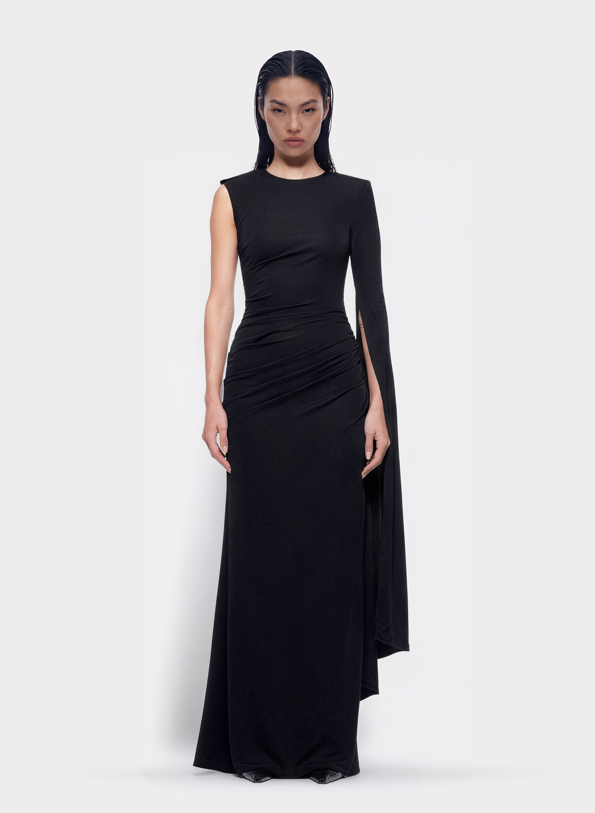 One-Sleeve Draped Gown