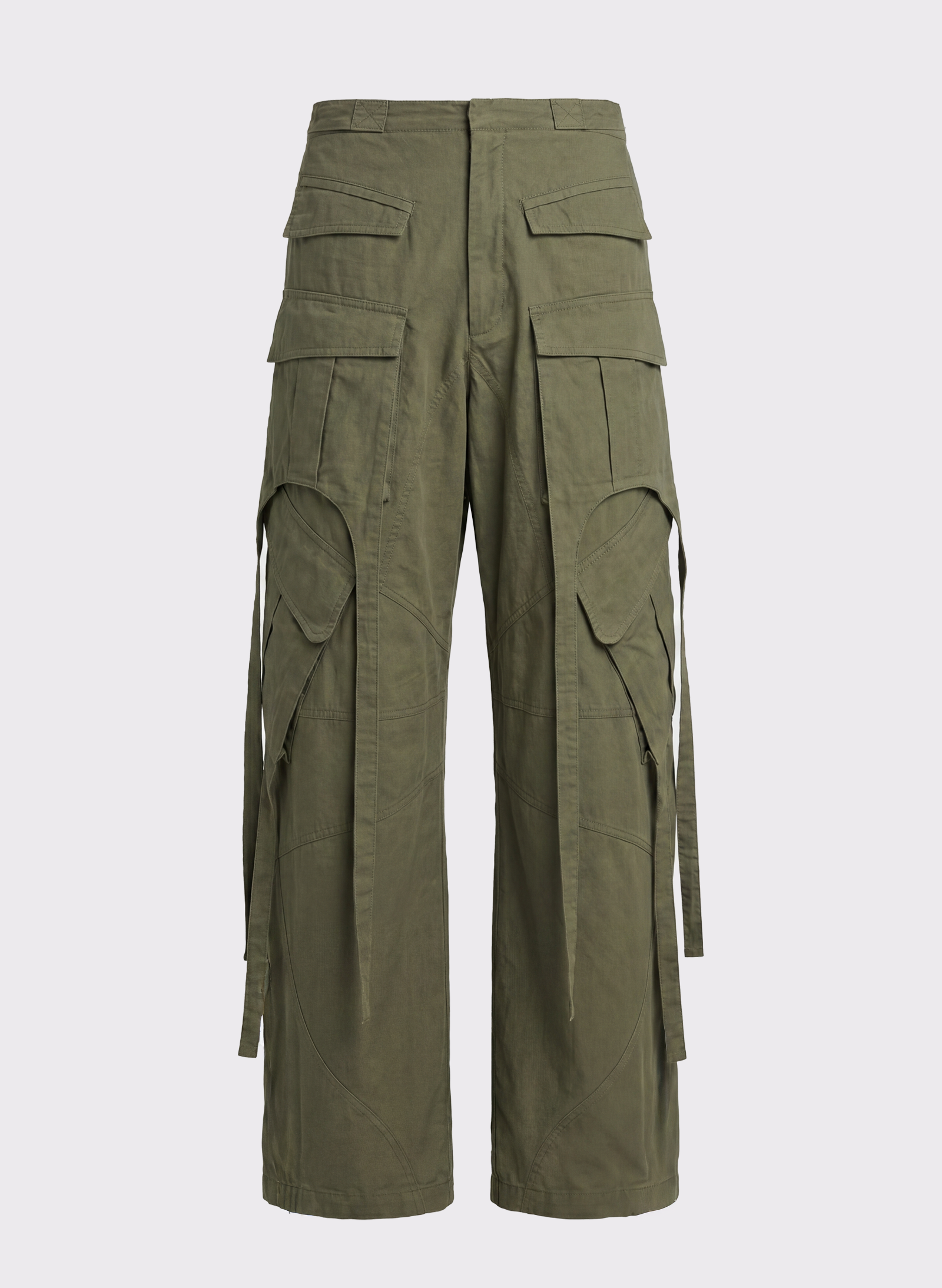 Byblos Multi Pocket Cargo Pants in khaki - front view