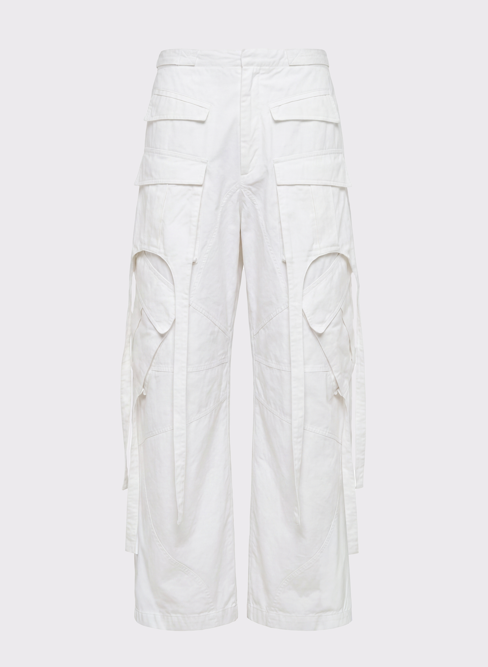 Byblos Multi Pocket Cargo Pants in white - front view
