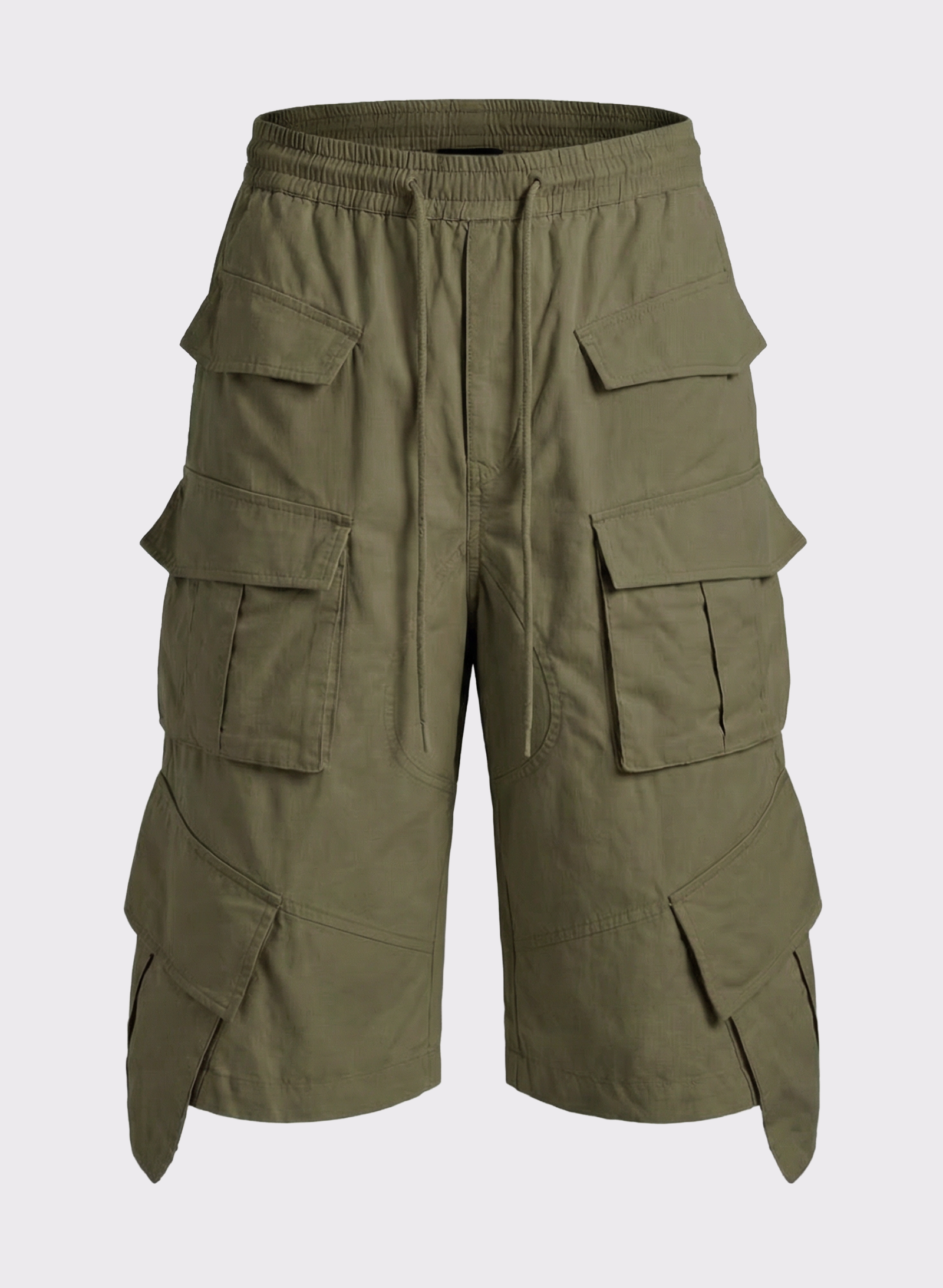 Byblos Unisex Cargo Shorts in khaki - front view