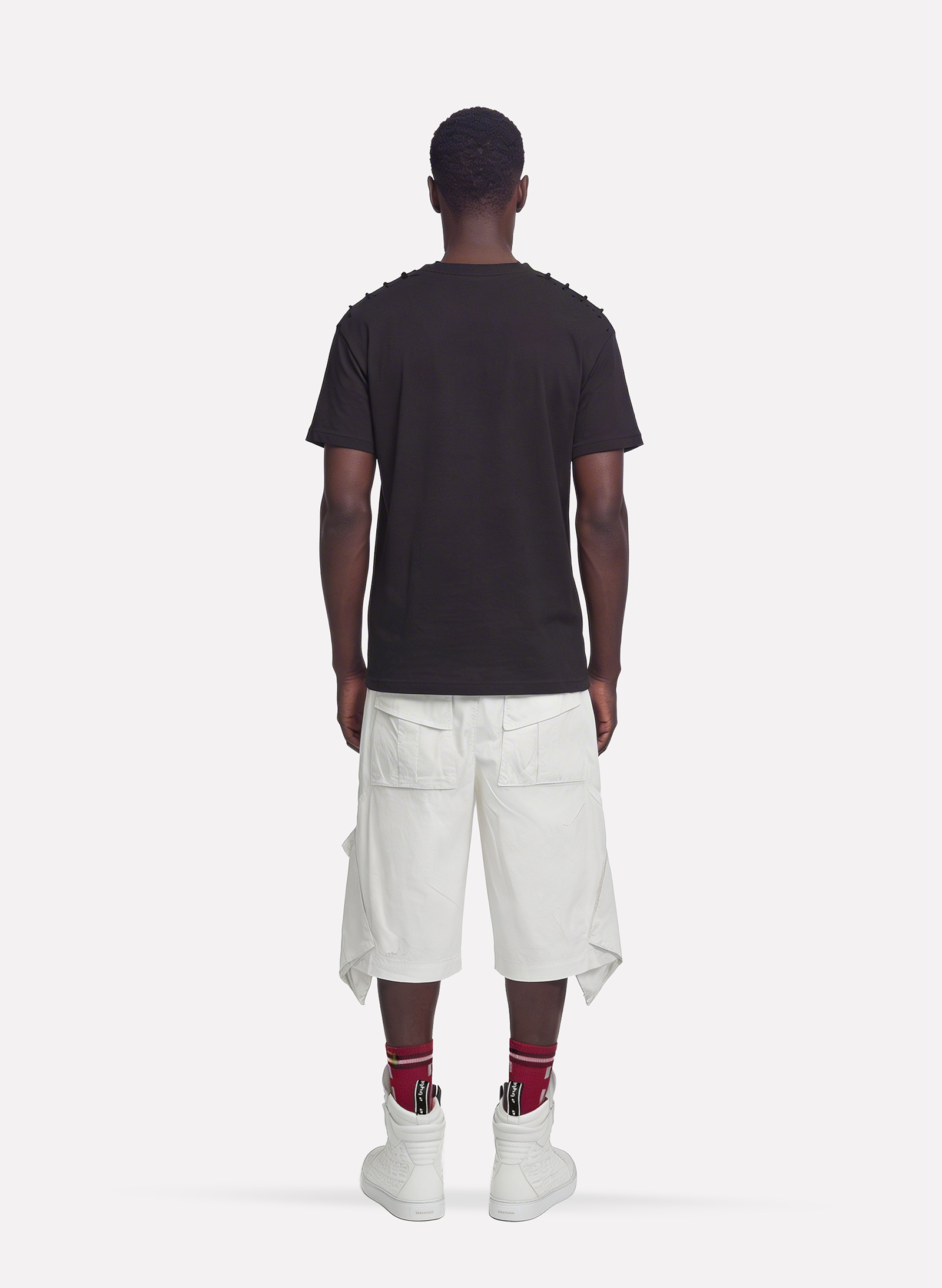 Byblos Unisex Cargo Shorts in white - side view