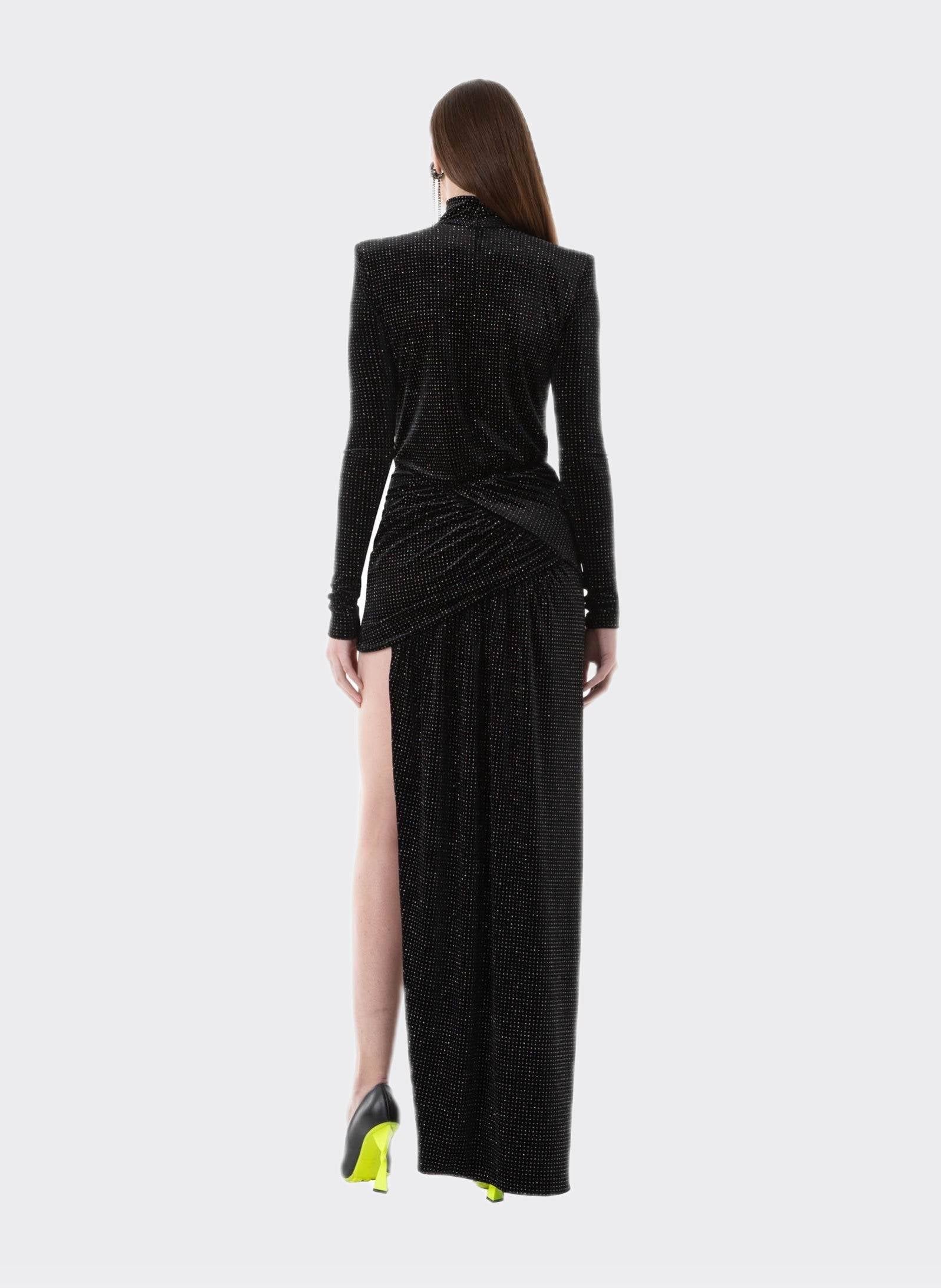 Black Lurex Velvet Dress