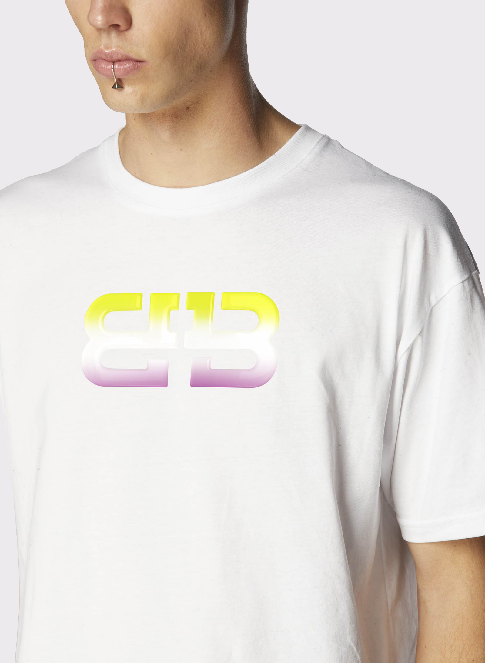 Byblos Lover Monogram T-Shirt in white - side view