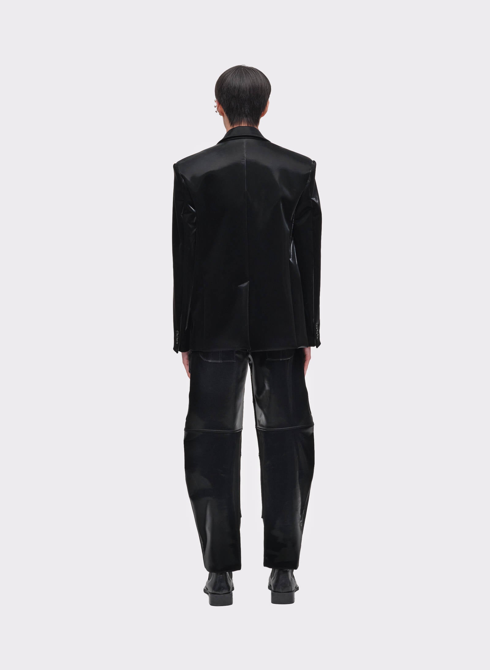 Reflective Single-Breasted Blazer