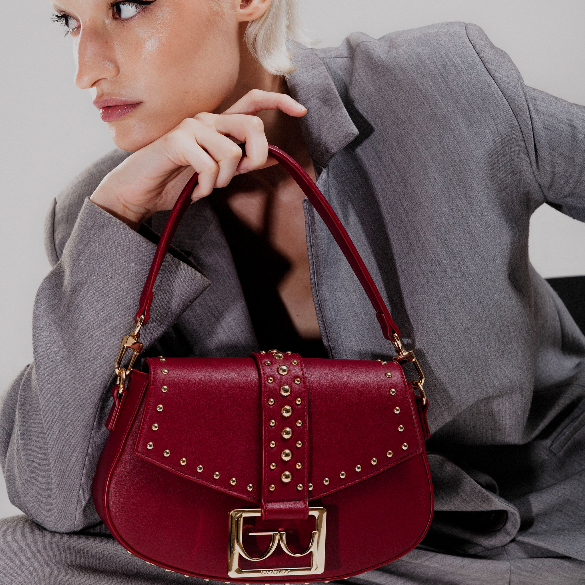 Isabella Saddle Bag - Dark Red - By Byblos